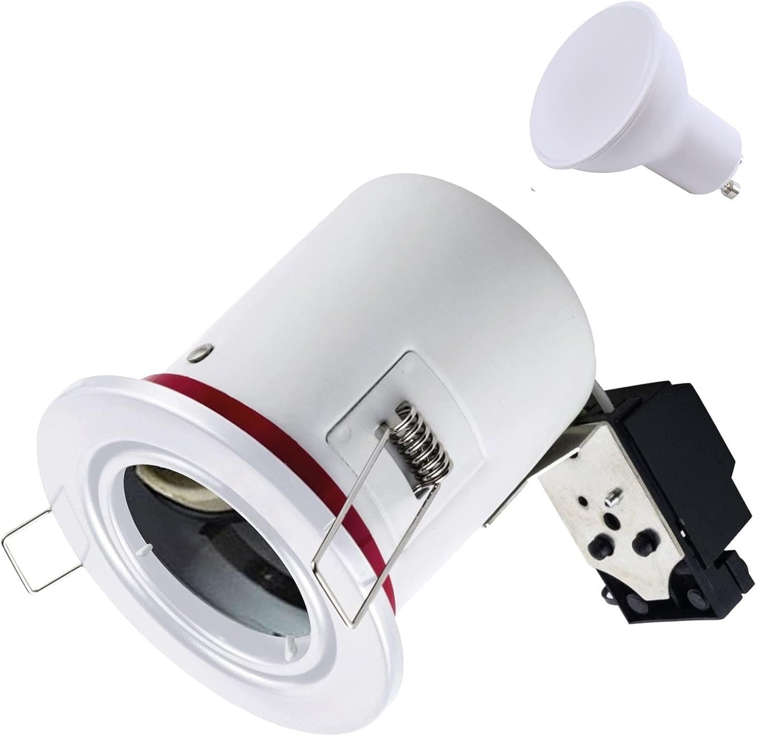 Europalamp – Set mit 30 Spots BBC schwenkbar weiß + Leuchtmittel GU10 5 W kaltweiß + Fassung