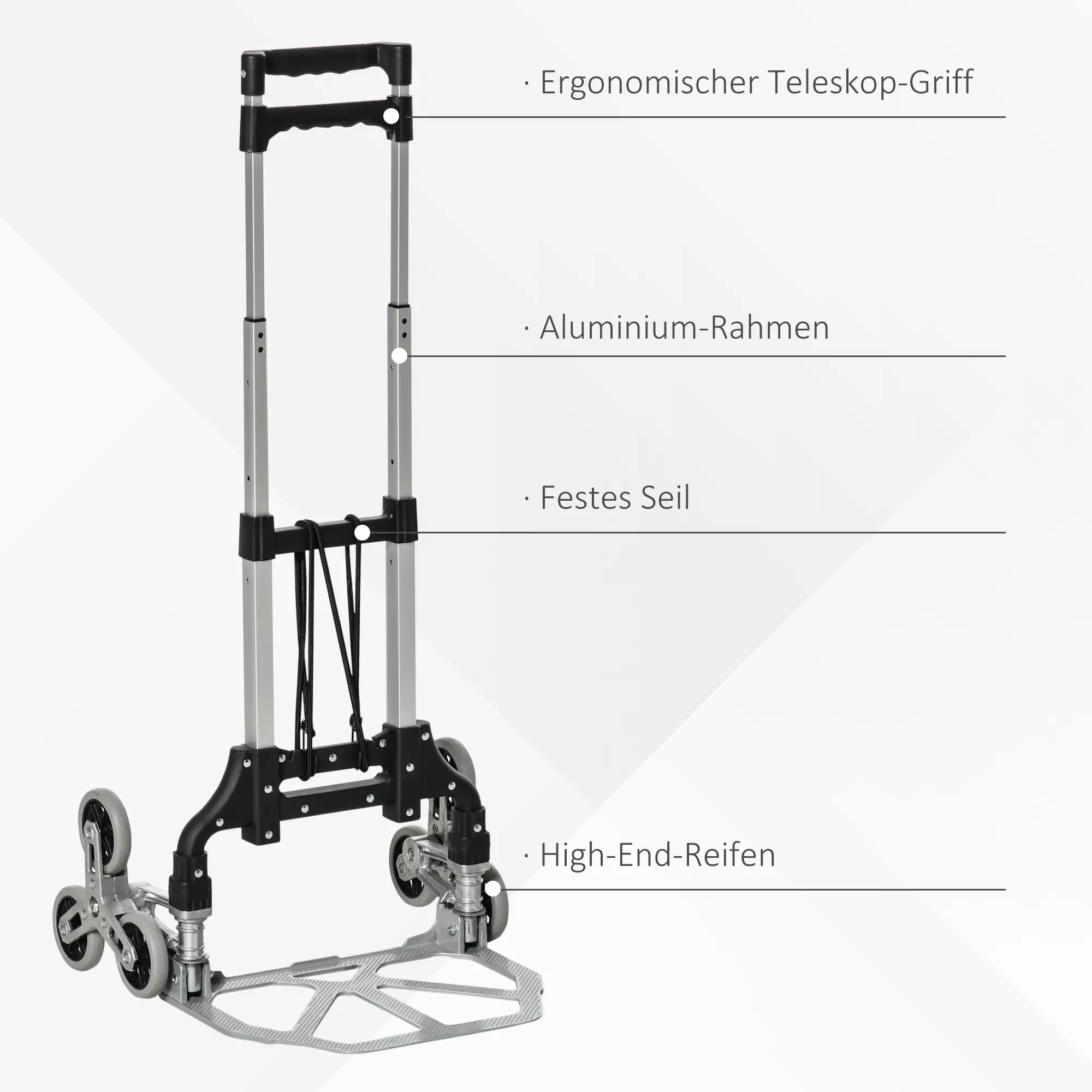 Durhand Trappensteekwagen 6 wielen opvouwbaar aluminium