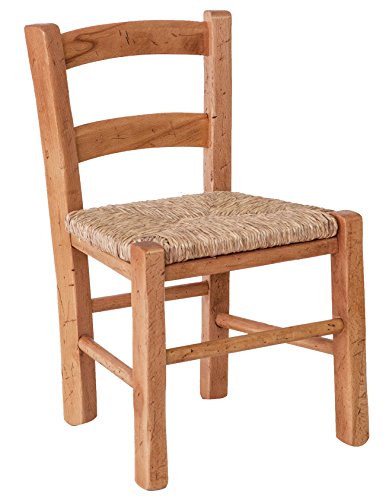 Biscottini Sedia bambini in legno di faggio L31xPR30xH50,5 cm   Sedia per bambini Made in Italy   Sediolina per bambini con seduta in paglia : Casa e cucina