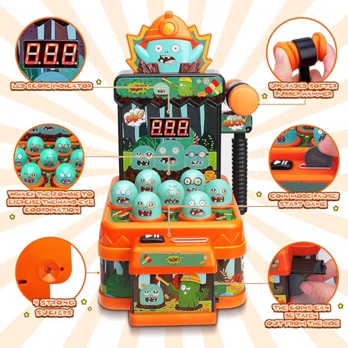 OKKIDY Baby Whack Game per Bambini di 3 4 5 6  Anni Mini Macchina da Gioco a Moneta con Due martelli Musica Giocattolo Gioco interattivo di Sviluppo educativo per Bambini, Ragazze e Ragazzi : Giochi e giocattoli