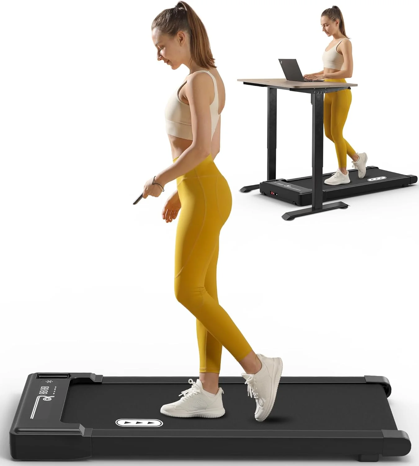 Redliro Walking Pad, Thuisloopband met Afstandsbediening en LED-Display, Compacte en Stille Loopband voor Thuis/Kantoor 1-6km/u