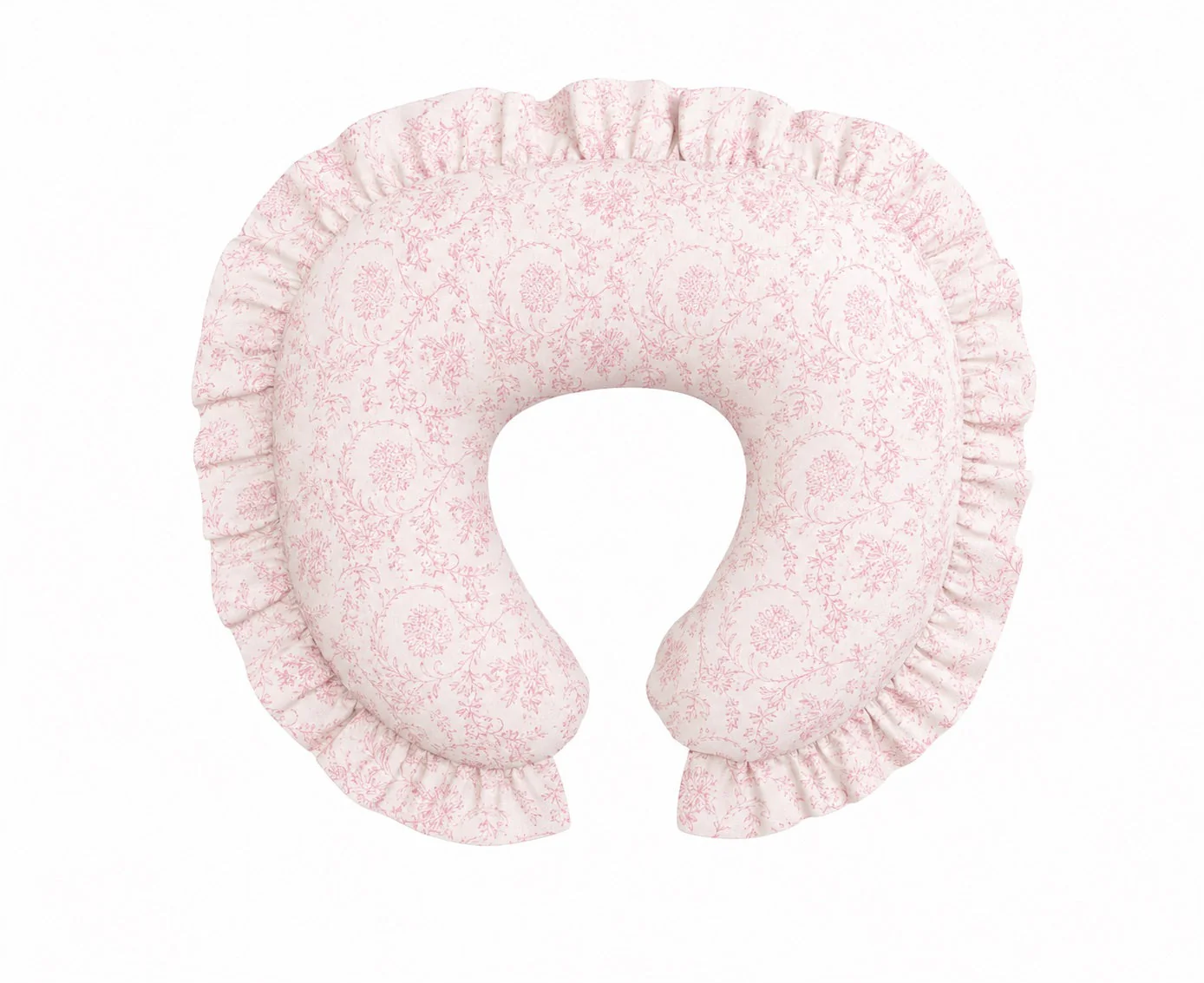 Pink Chinoiserie Ruffle Nursing Pillow Cover