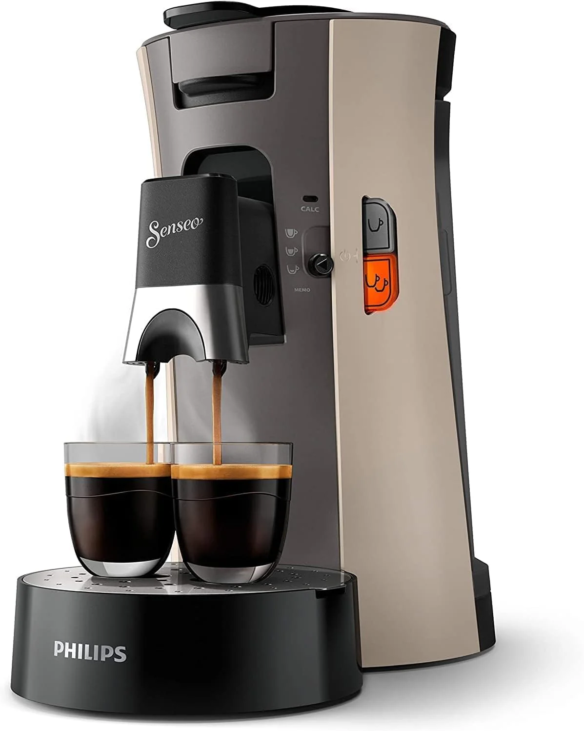 Philips Senseo Select CSA240/20 Koffiepadapparaat (koffiesterktekeuze Plus, memo-functie, van gerecycled plastic), Zwart Eco