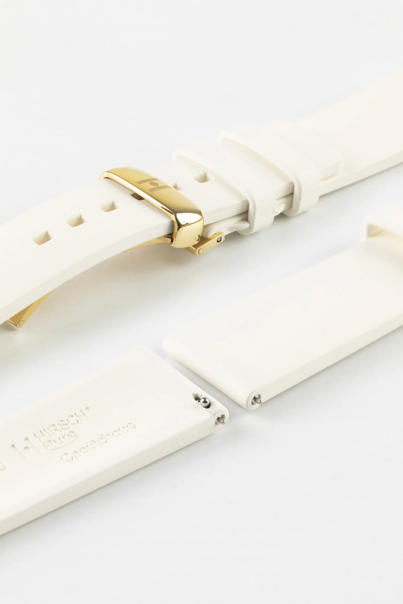 Hirsch PURE Natural Rubber Watch Strap in WHITE