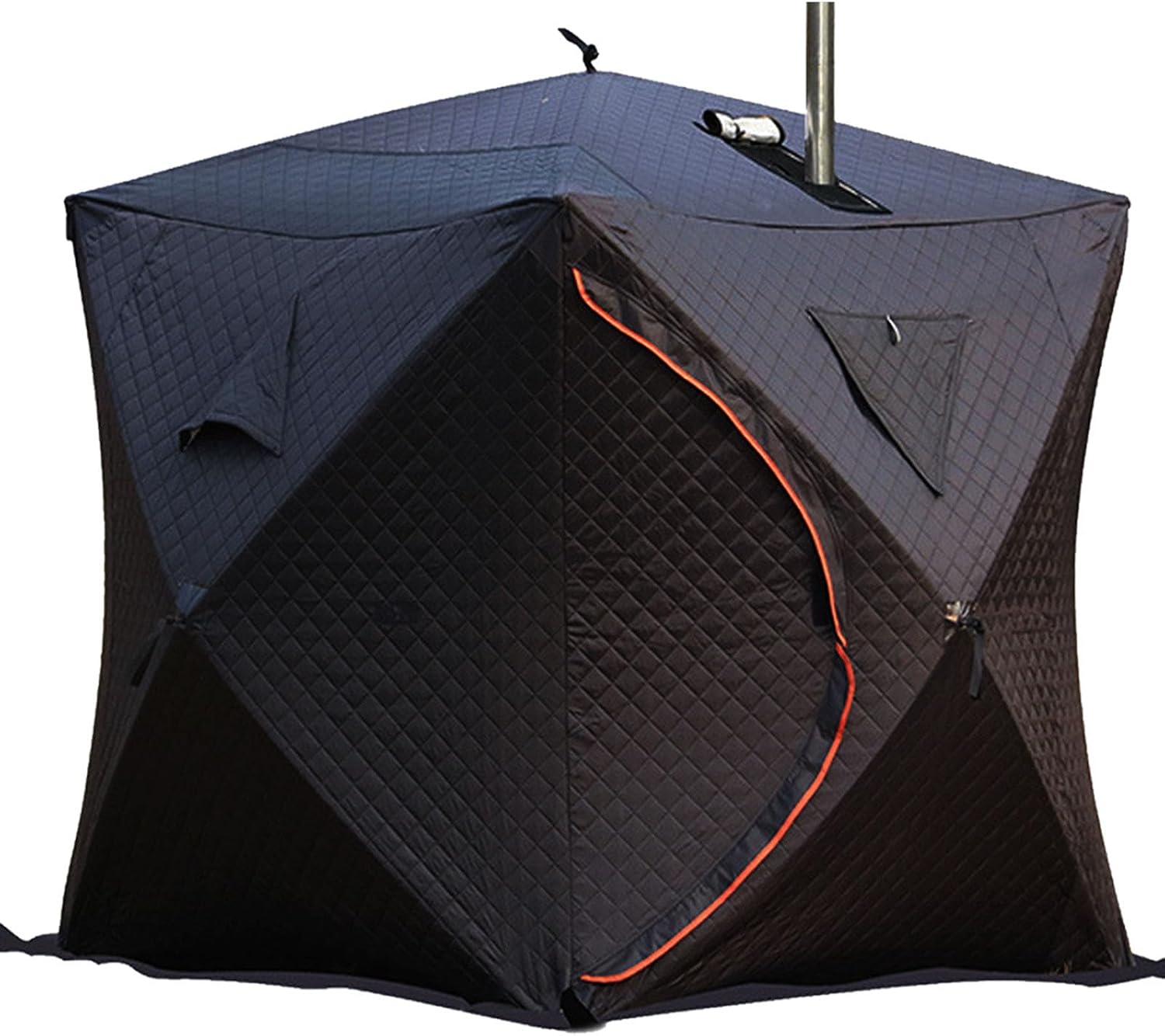 3-lagiges Winter-Angelzelt aus Baumwolle, Outdoor-Saunazelt für 3–5 Personen – langlebig & warm Outdoor Camping Eisangeln Shelter Zelt | Kaminloch Ofenmündung | 2 Türen Ice-Fishing-1.8m