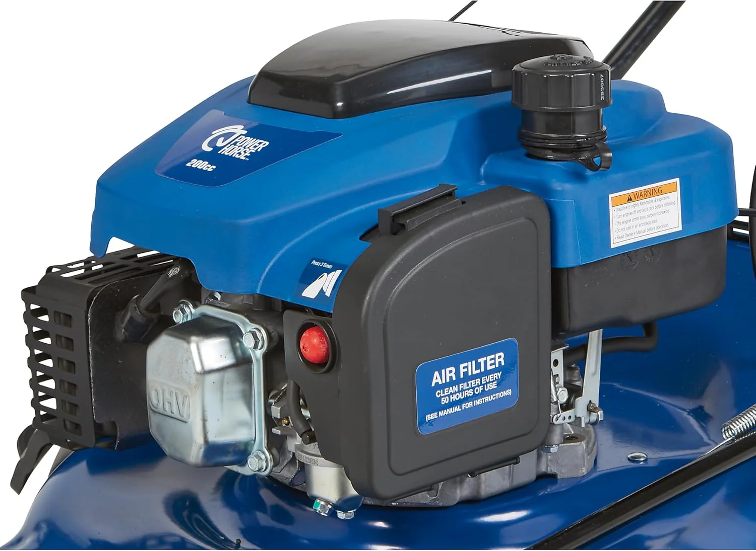 21-Inch 3-in-1 Self-Propelled Gas Lawn Mower 200cc 4-Stroke OHV Engine, Mulch, Bag