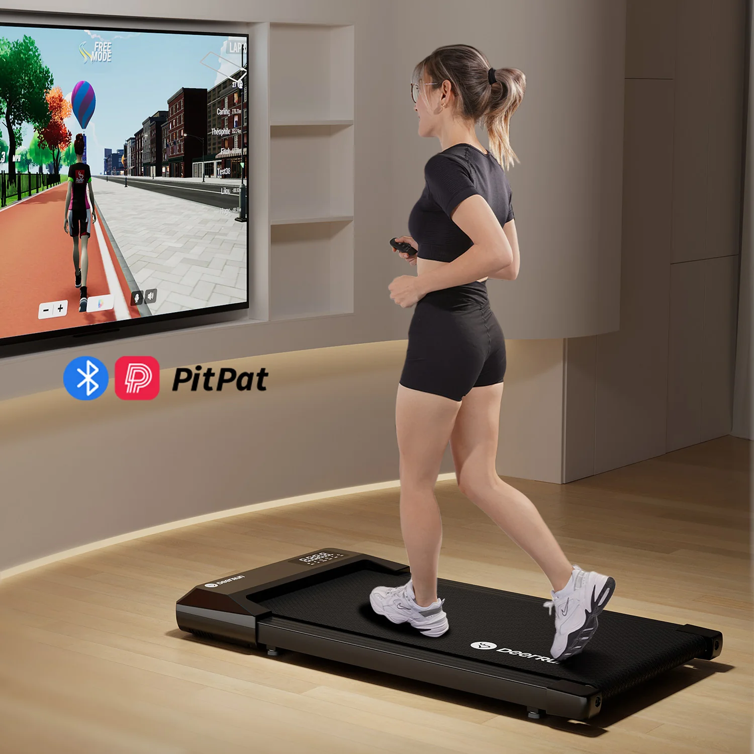 DeerRun Q1 Urban Mini loopband voor onder het bureau met afstandsbediening