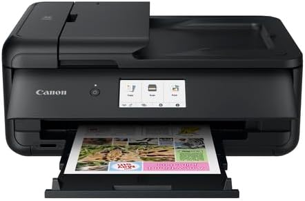 Canon PIXMA TS9550a Drucker Farbtintenstrahl Multifunktionsgerät DIN A4 A3 (Drucker A3, Scanner, Kopierer, 5 Separate Tinten, WLAN, LAN, Print App, 2 Papierzuführungen, Duplexdruck) schwarz