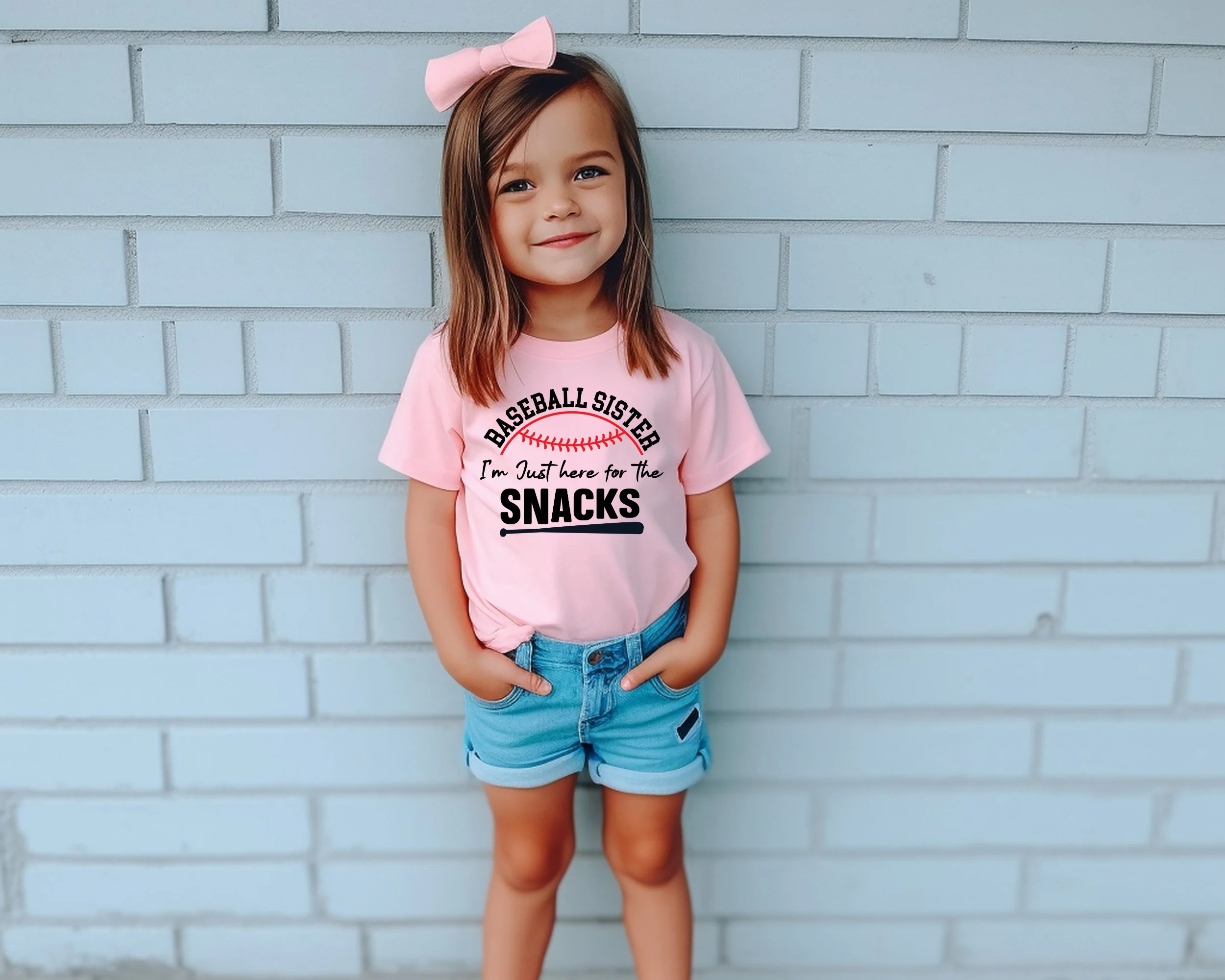 I'm Just Here For The Snacks Baseball Sister Shirt