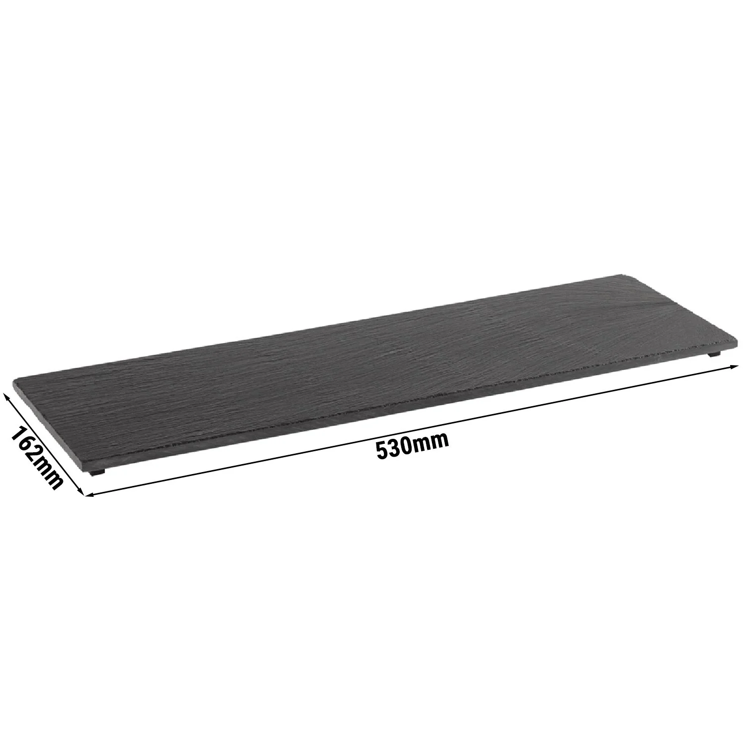 (6 stk.) Skiferplate - VALO - GN 2/4 - Naturskifer - 530x162 mm - H?yde: 10 mm - inkl. f?tter - svart