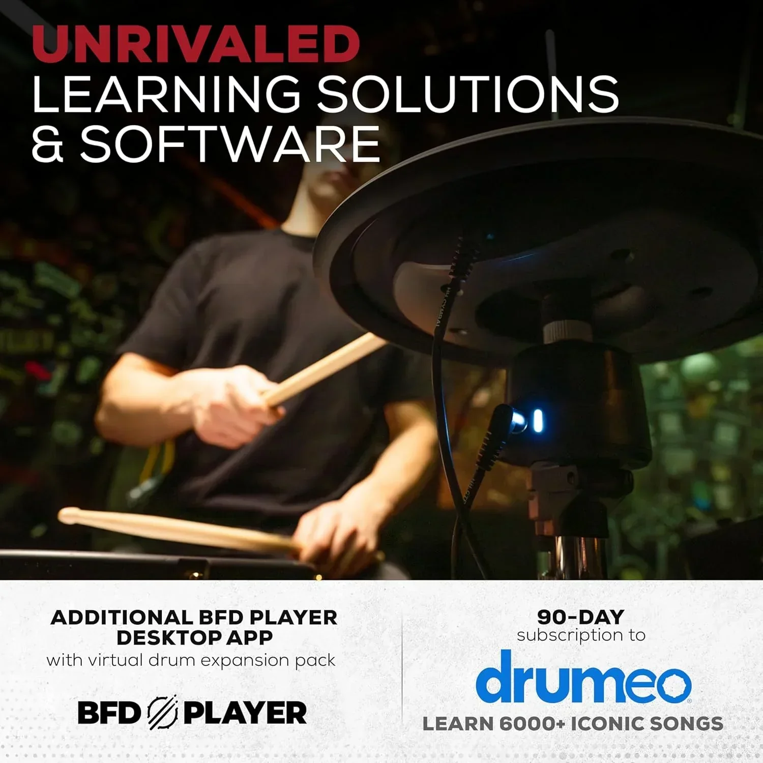 Alison Strata Prime Electronic Drum Set with Touch Screen Dual Area Grid Head