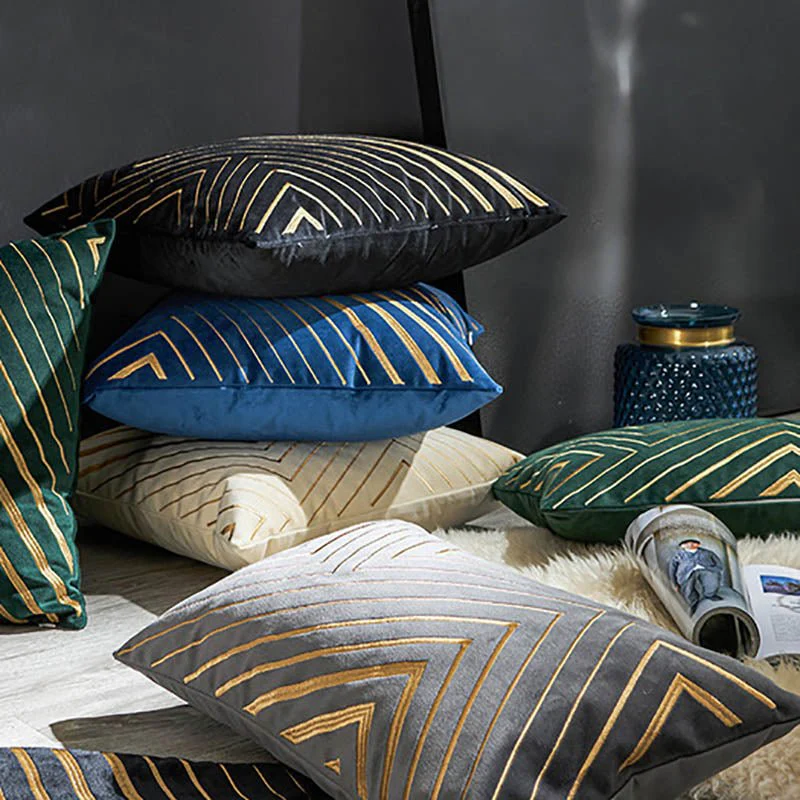 Luxury Geometric Pillowcases | Luxe woonkamer/slaapkamer kussenslopen - 2 stuks