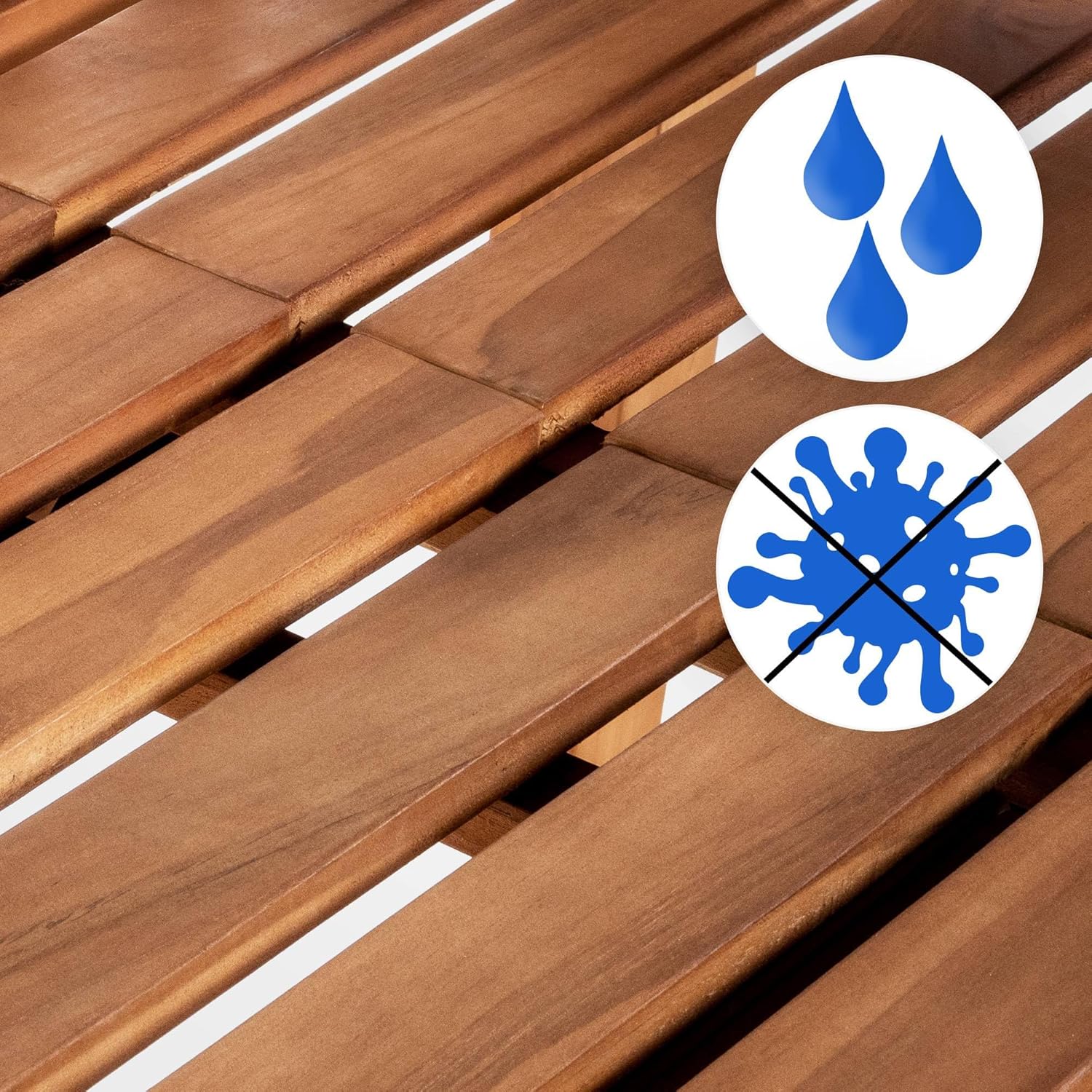 CLP Teakbank Luka I Wetterfeste Gartenbank Mit Klapp-Tisch, Farbe:Teak, Größe:150 cm