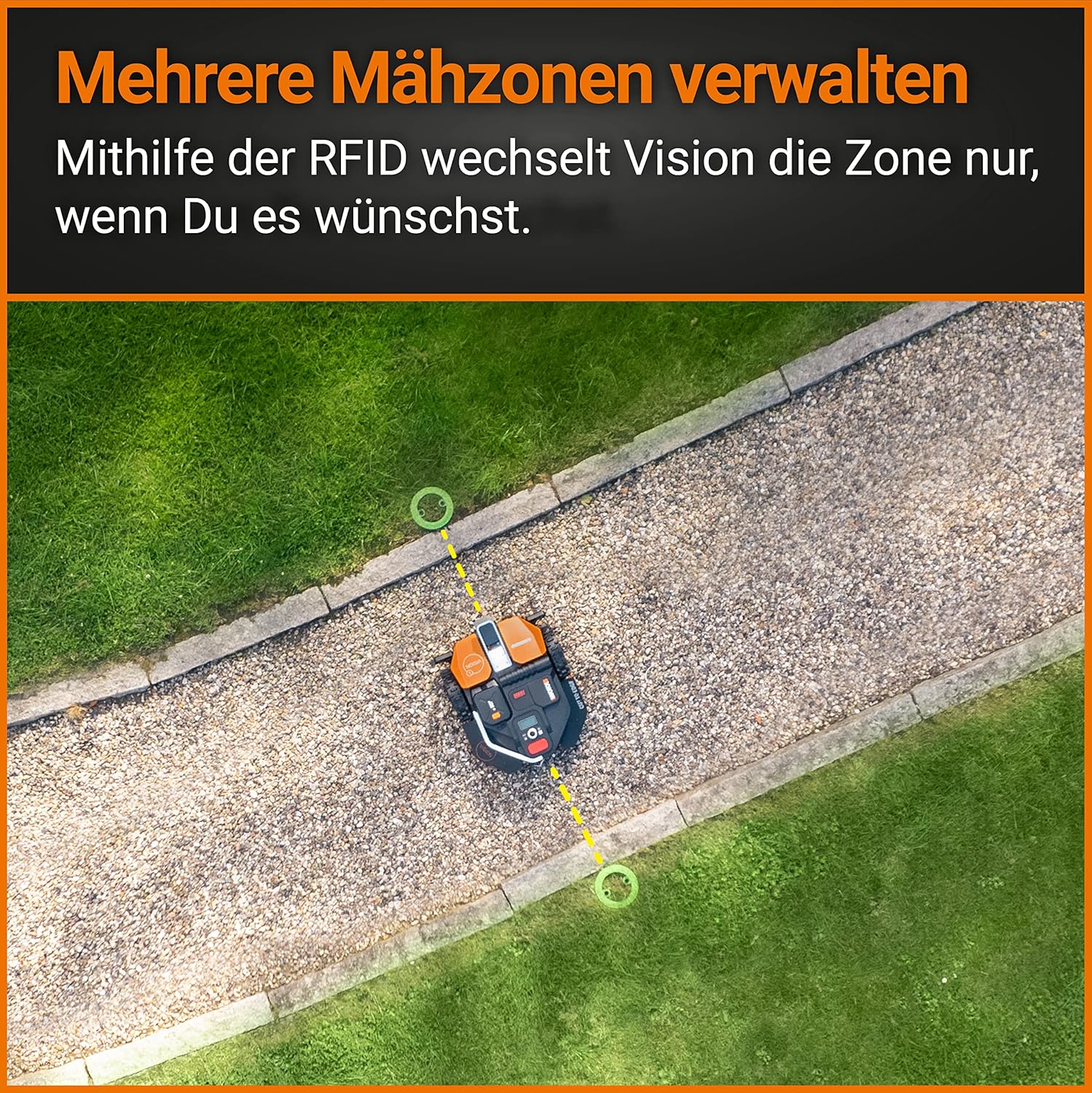WORX Landroid M WR141E robotmaaier/accugrasmaaier voor kleine tuinen tot 500 m2/zelfrijdende grasmaaier voor een nette gazonsnit, veelkleurig