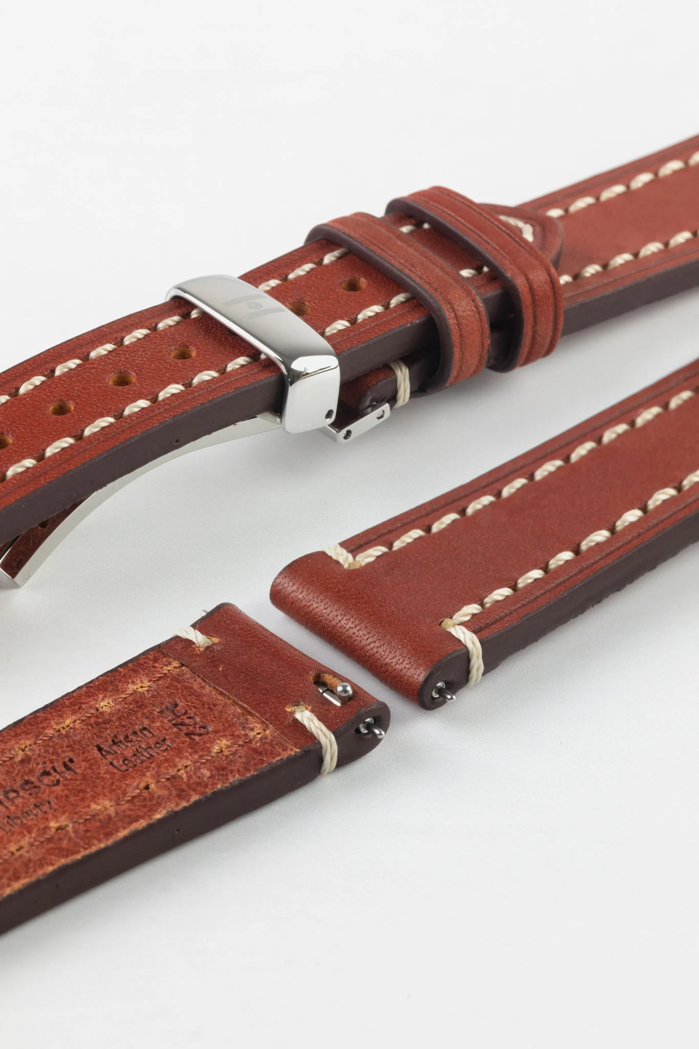 Hirsch LIBERTY Leather Watch Strap in GOLD BROWN