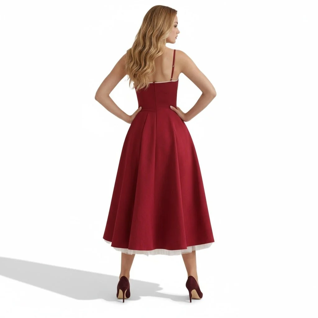 Elegantes Satin-Abendkleid mit T��ll