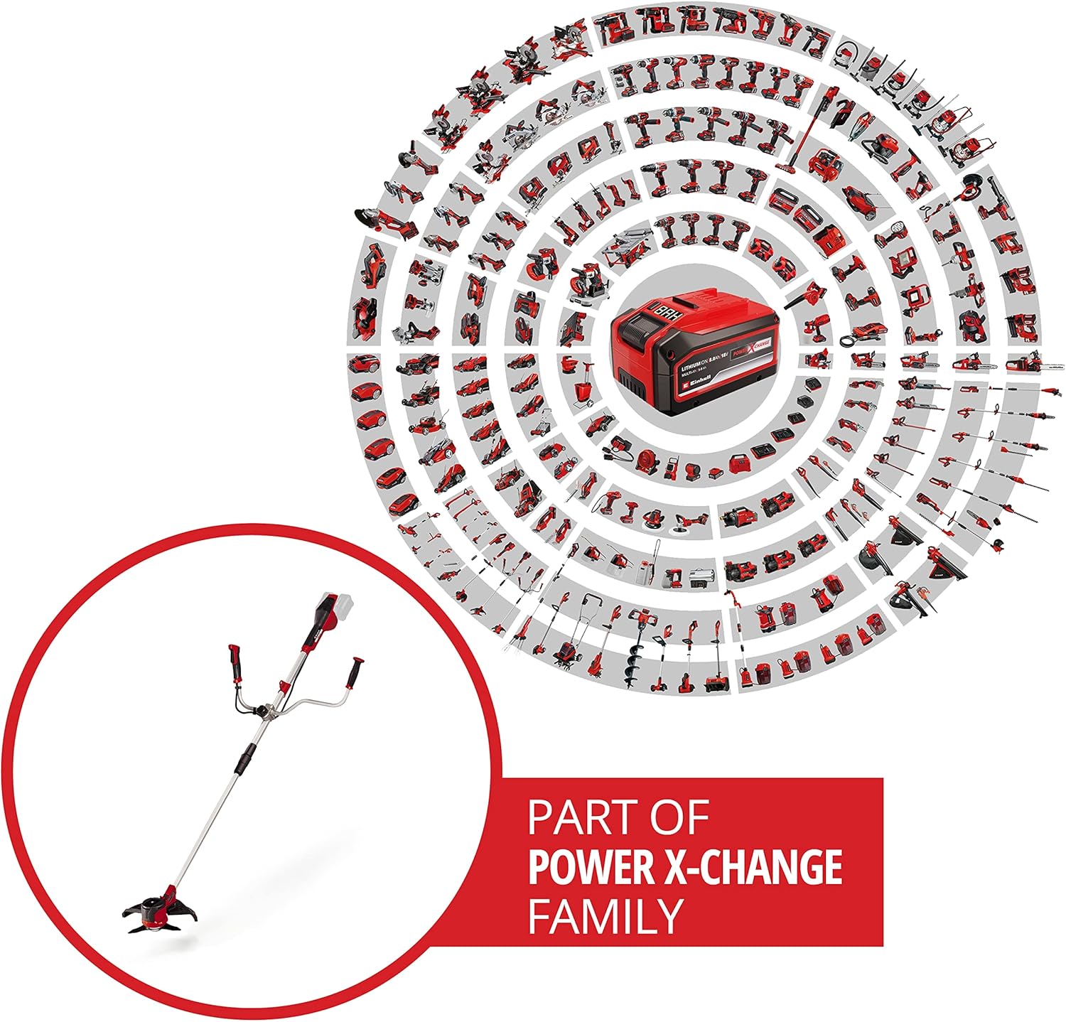 Einhell Akku-Sense Agillo 36/255 BL Power X-Change (Li-Ion, 2 x 18 V, Brushless Front-Motor, elektronische Drehzahlregulierung, Zweihandgriff, Split Shaft, ohne Akku und Ladegerät)