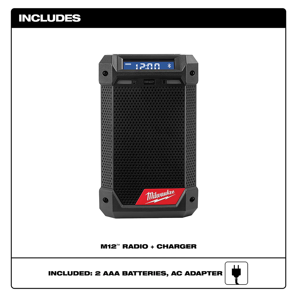 2025 Milwaukee 2951-20 Bluetooth Speaker M12 12V Radio/Oplader - Los Gereedschap