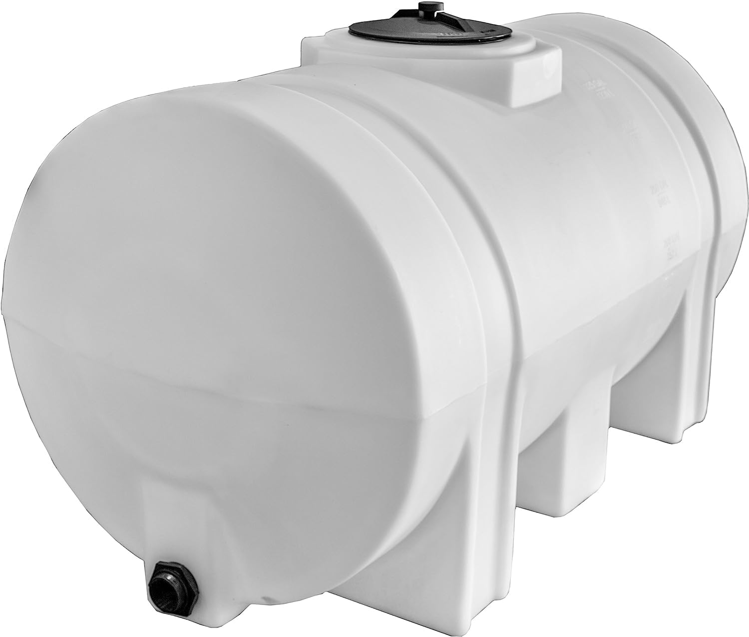 Horizontal Polyethylene Reservoir Water Tank with Legs, 550 Gallon, Made in the USA, Poly Tank for Water and Non-Flammable Liquids, Rust and Corrosion Proof