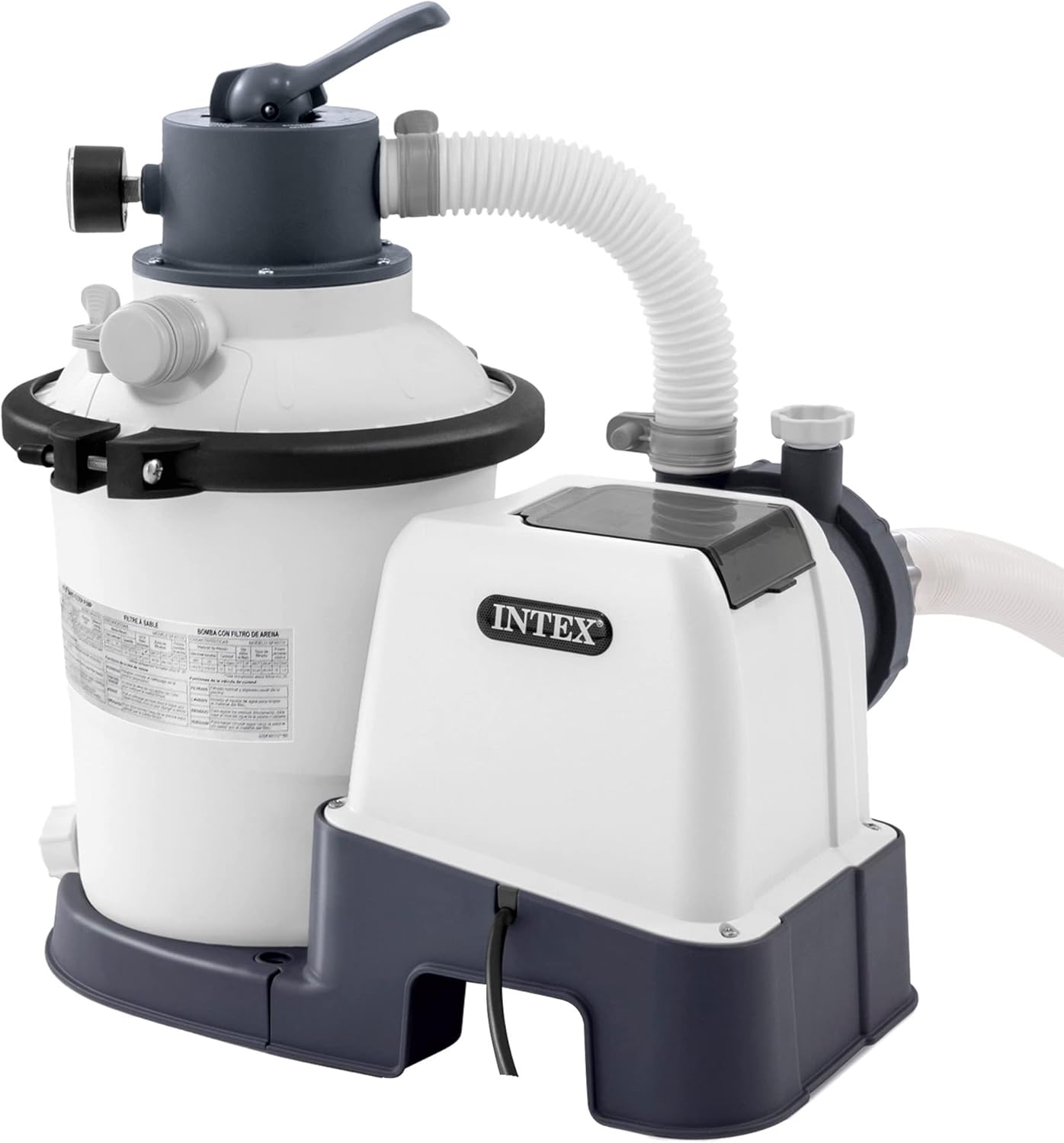 Intex Depuradora Arena Krystal Clear 3.500 l/h Skimmer Deluxe Filtro 3.028 l/h Easy Set-Metal Frame, 49x43x34 cm, Color Blanco