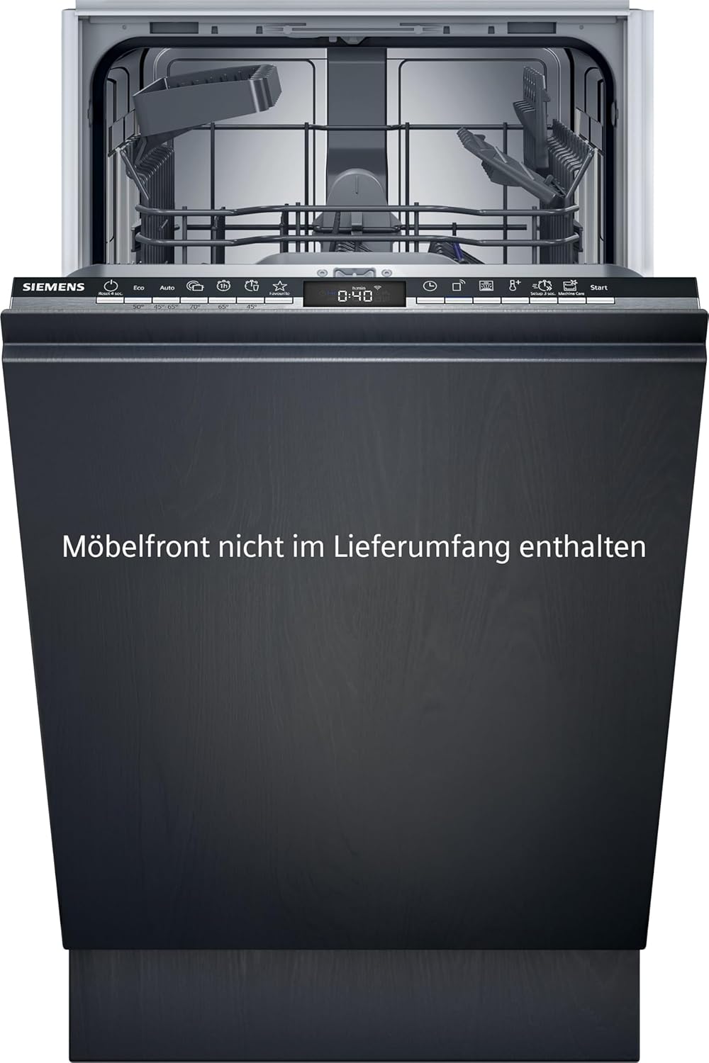 Siemens SR65YX08ME, iQ500 Smarter Geschirrspüler Vollintegriert, 45 cm breit, Besteckschublade, Zeolith, extra leise, aquaStop, automatische Türöffnung nach Programmende, varioSpeed, Innenbeleuchtung