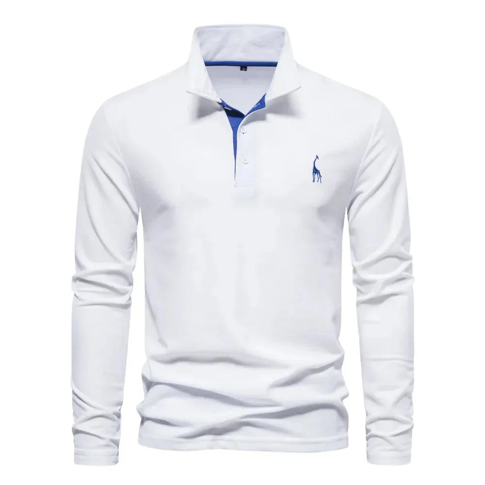 Klassisches Langarm Poloshirt f��r Herren | Bequemes Polohemd aus weichem Stoff f��r Alltag und Freizeit | Langarmshirt