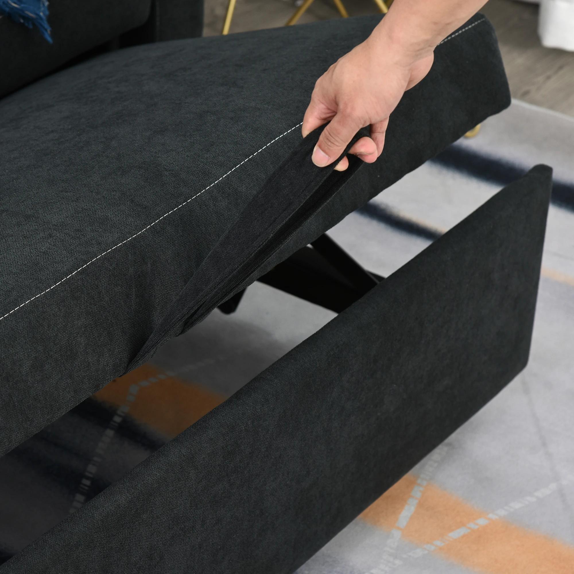 slaapbank, opklapbare bank, 2-zits stoffen bank, slaapbank, bank met slaapfunctie, bankstel, verstelbare hoek 148 x 82 x 89 cm