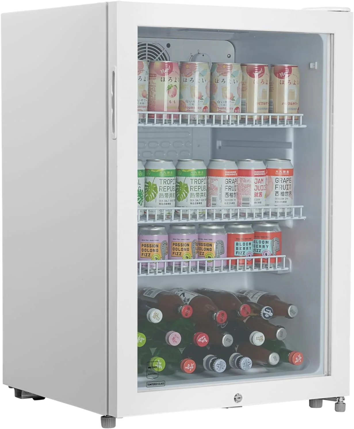 METRO Professional Minikoelkast GPC1088, 88 L, 1.052 kWh/24u, 3 roestvrijstalen draadroosters, zwart