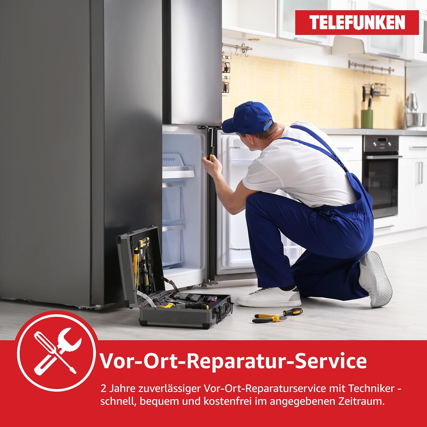 TELEFUNKEN Einbau-Kühl-Gefrierkombination | Einbaukühlschrank mit Gefrierfach (4-Sterne) | 144cm Nische | 211 Liter Gesamt-Nutzinhalt | Schlepptür | Less Frost | Temperaturregelung | C-EKG-144-ST-E
