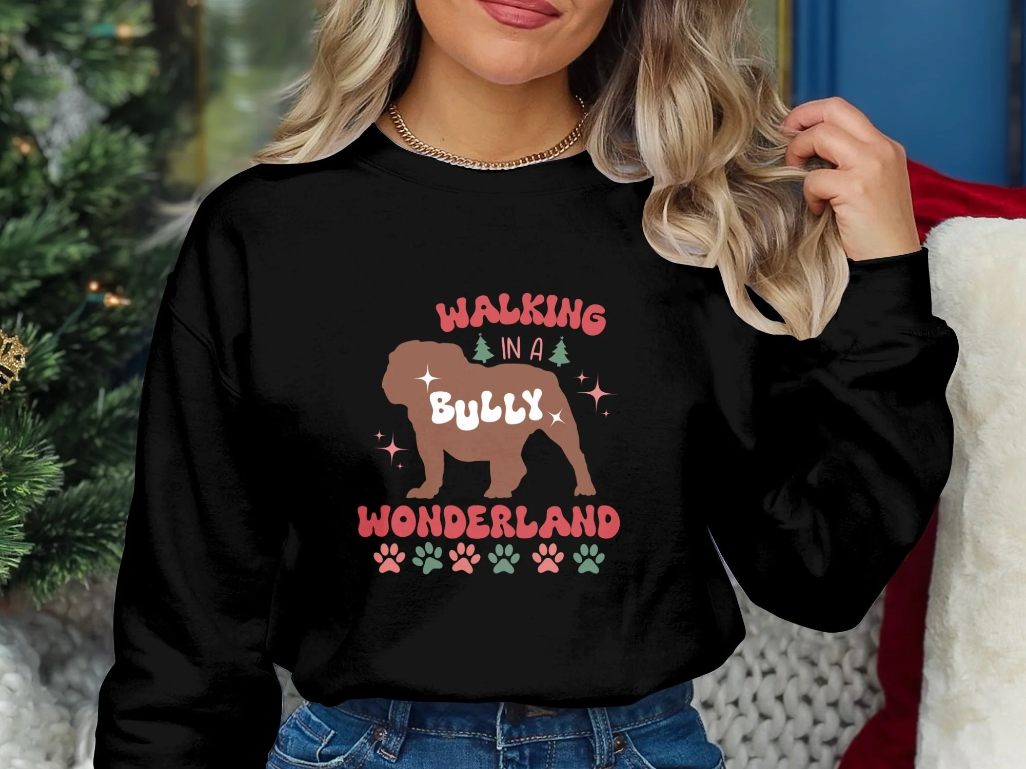 Bulldog Christmas Shirt, Walking in a Bully Wonderland Shirt, Bulldog Christmas Gift