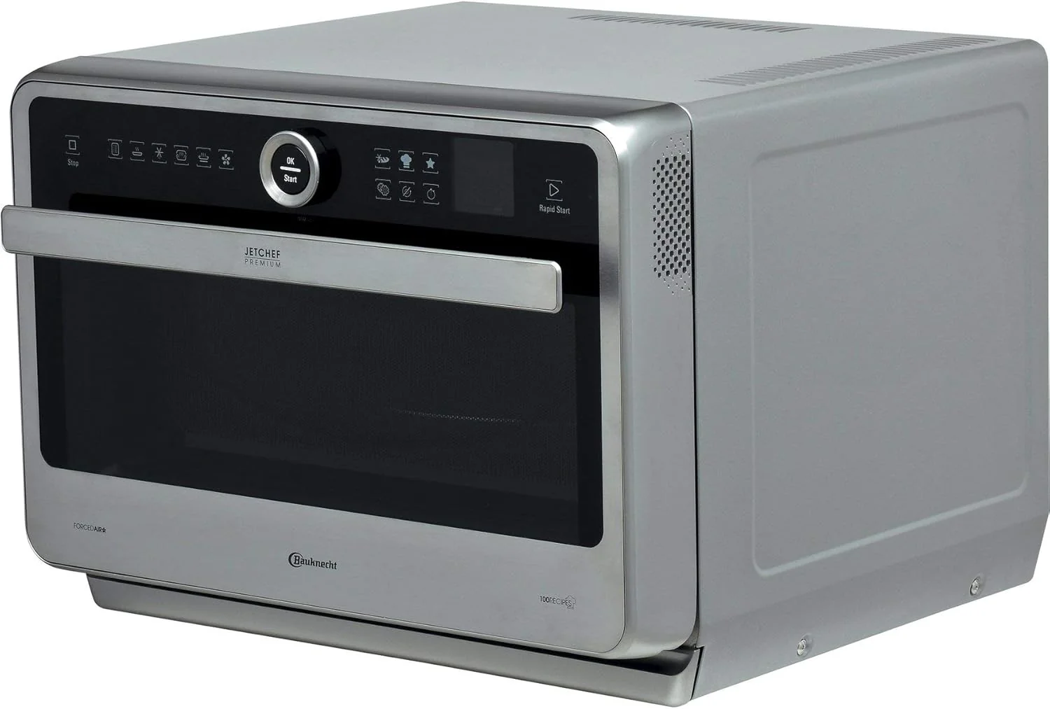 Bauknecht Jet Chef MW 179 IN Rvs 5-in-1 Multifunctionele Magnetron/ 1000 W/ 33 L Gaarruimte/Hete lucht 1500 Watt/ Kwartsgrill 1200 W/DualCrisp/ Stoomkoken/Smelt- en Snelontdooifunctie