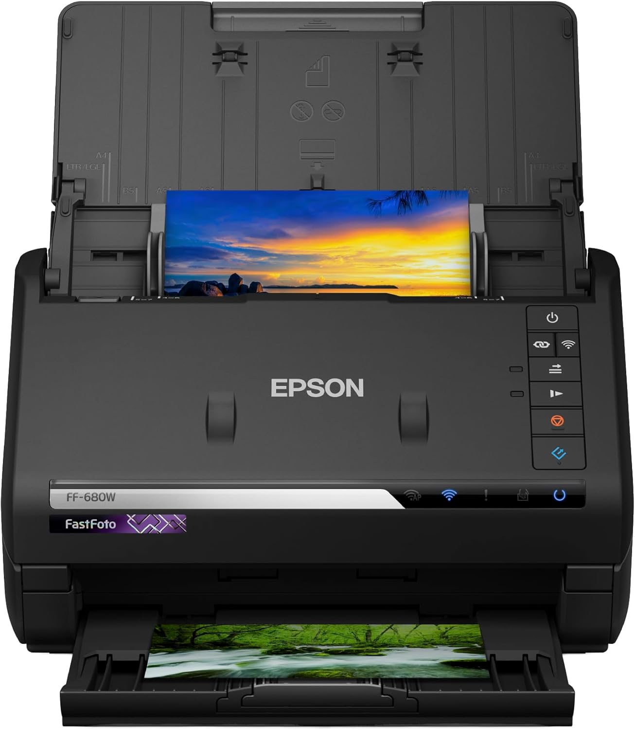 Epson WorkForce ES-580W Scanner, Dokumentenscanner (scannt ohne PC, 35 Seiten bzw. 70 Bildern pro Minute, bis DIN A4, beidseitiger Scan in einem Durchgang, automatische Ausrichtung) One size