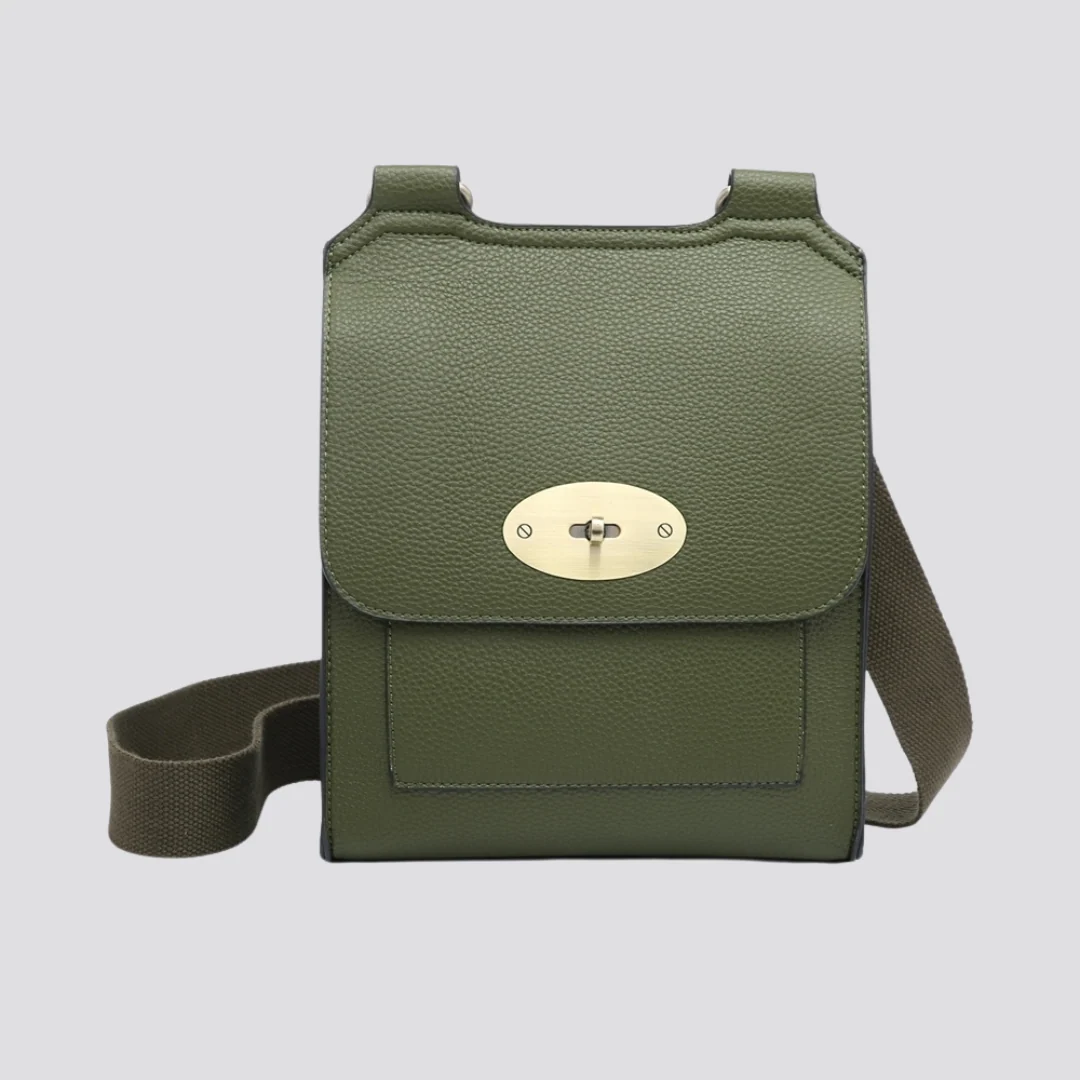Lily Crossbody Messenger Bag | Khaki