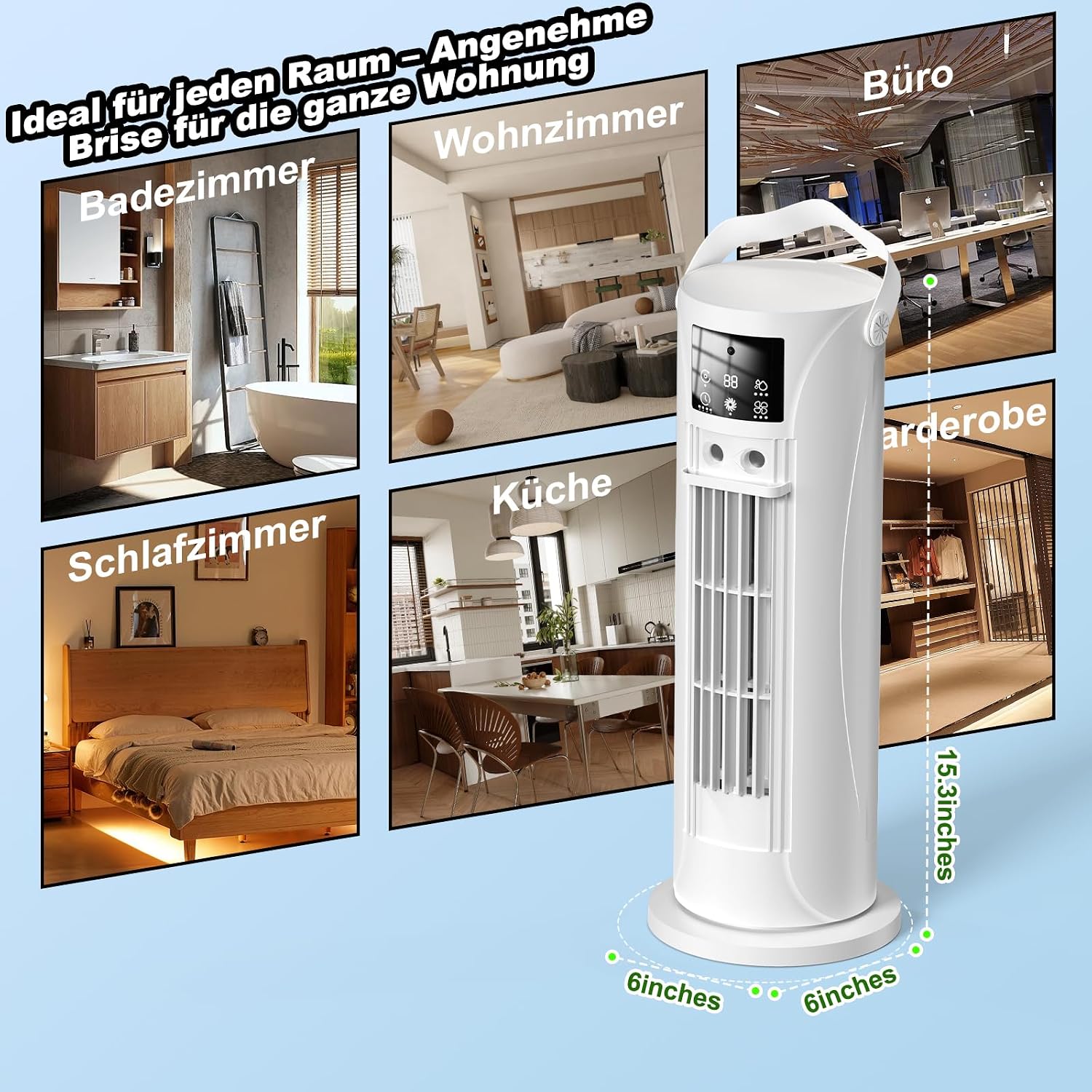 Mobile Klimaanlage – Mini Klimaanlage mit Kühl- und Befeuchtungsfunktion, Wassernebel-Technologie, 4 einstellbare Timer-Stufen, 120° schwenkbarer Luftauslass, für Zuhause, Büro, Schlafzimmer (Weiß)
