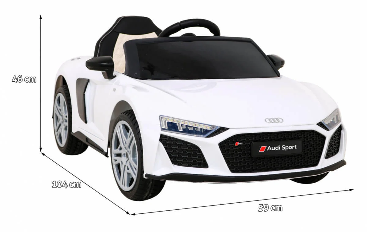 Licensed Audi R8 Sport Latest Facelift Kids New Shape 12V Ride On Car - White