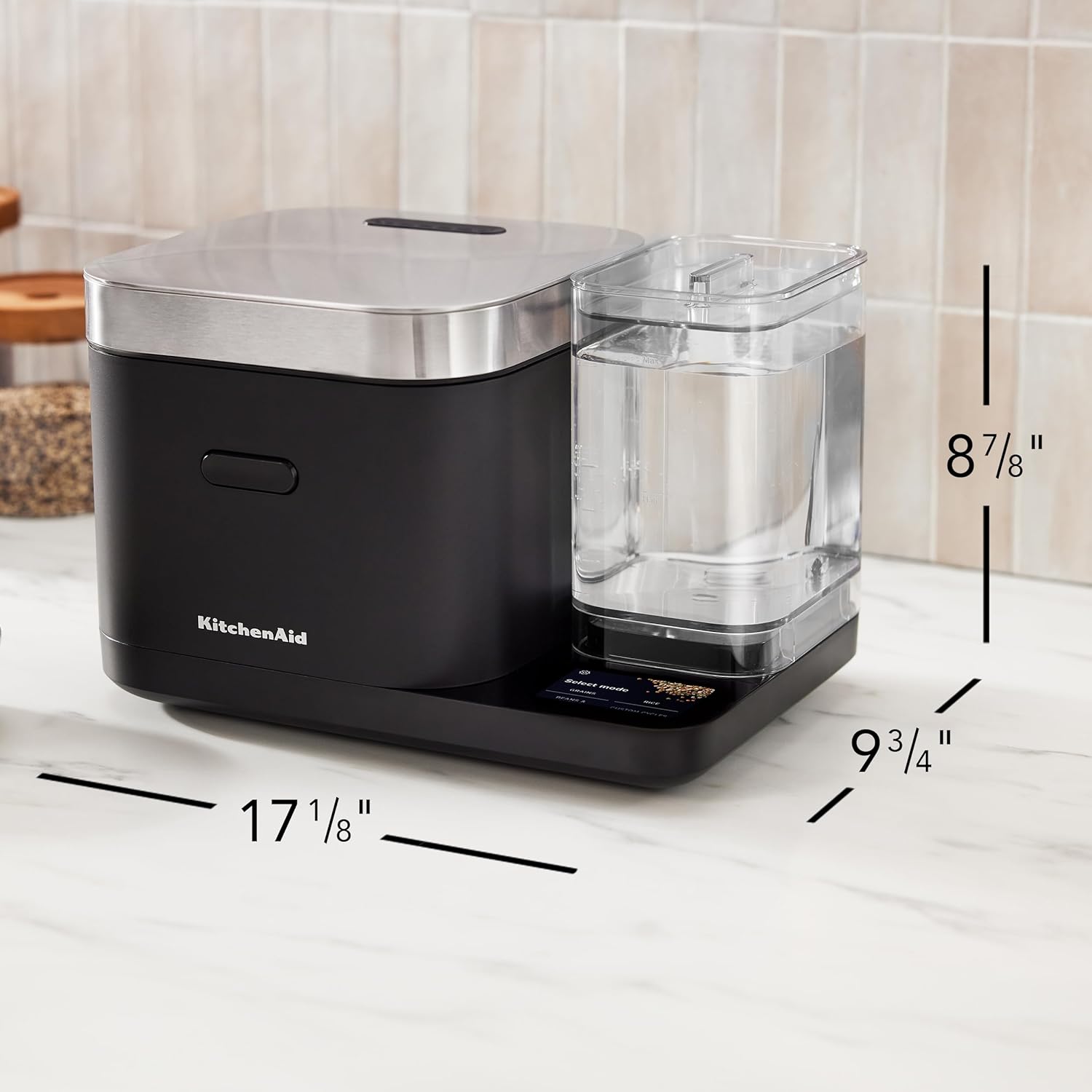 KitchenAid Getreide- und Reiskocher für 8 Tassen mit integrierter Waage und verzögerter Kochfunktion, KGC3155BM