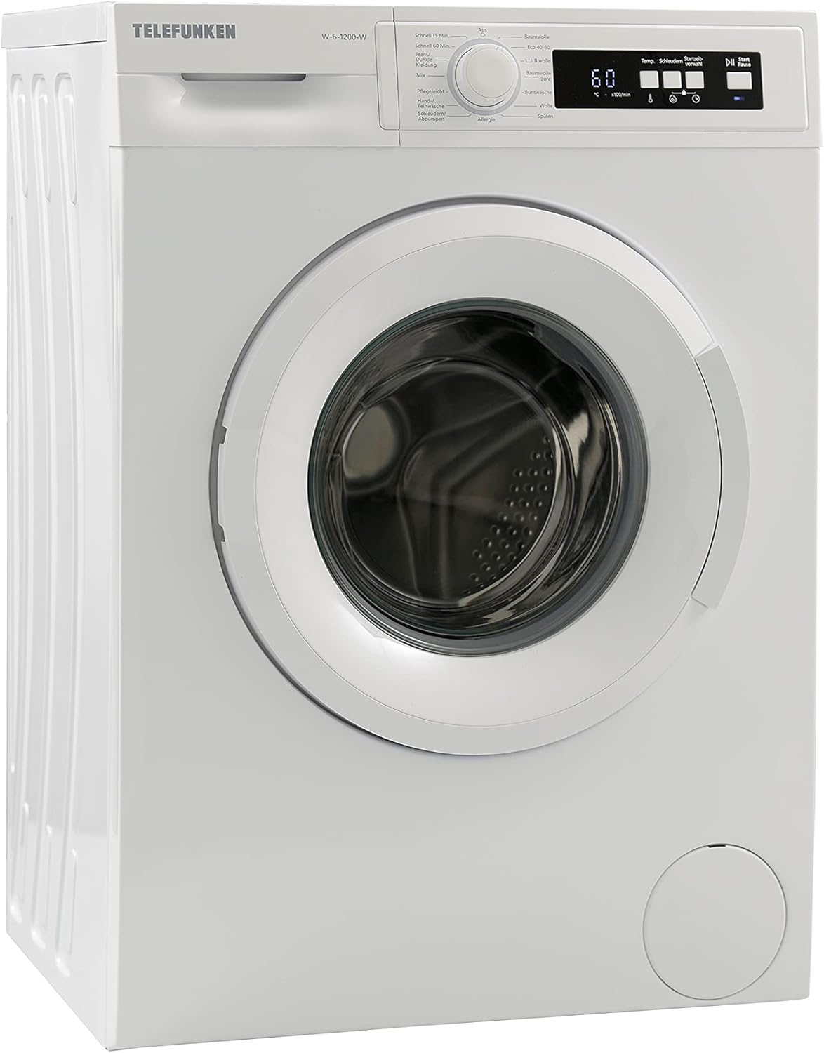 Telefunken W-01-52-W Waschmaschine (5 kg / 1000 U/Min) mit Mengenautomatik und Überlaufschutz / 15 Programme/Startzeitvorwahl/weiß
