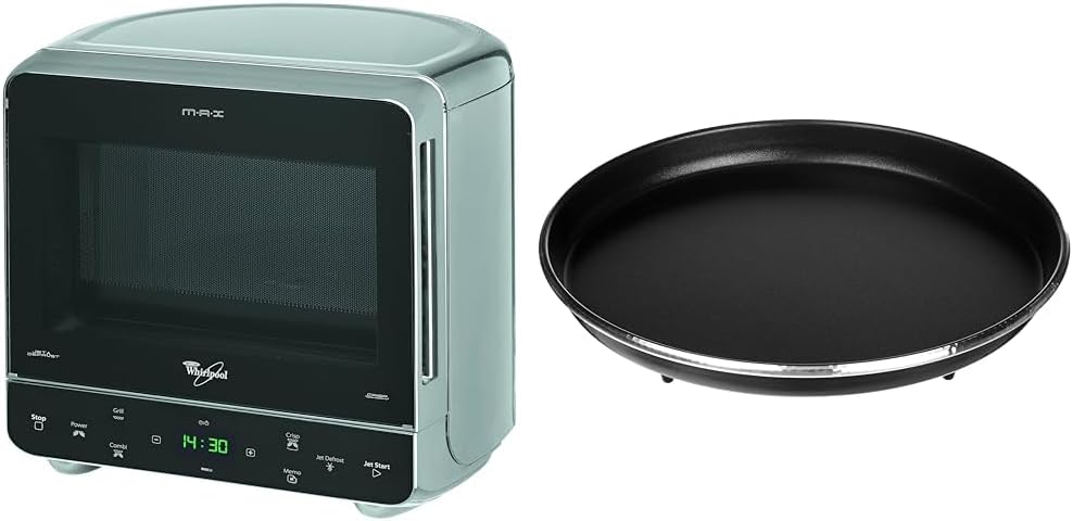 Whirlpool MAX 38 SL Kombination Grill und Mikrowelle / 700 W / 13 L Garraum / Crisp Funktion / Super-Kompakt Design besonders platzsparend in Ecken / Grill / Schnellauftau-Funktion, Silber