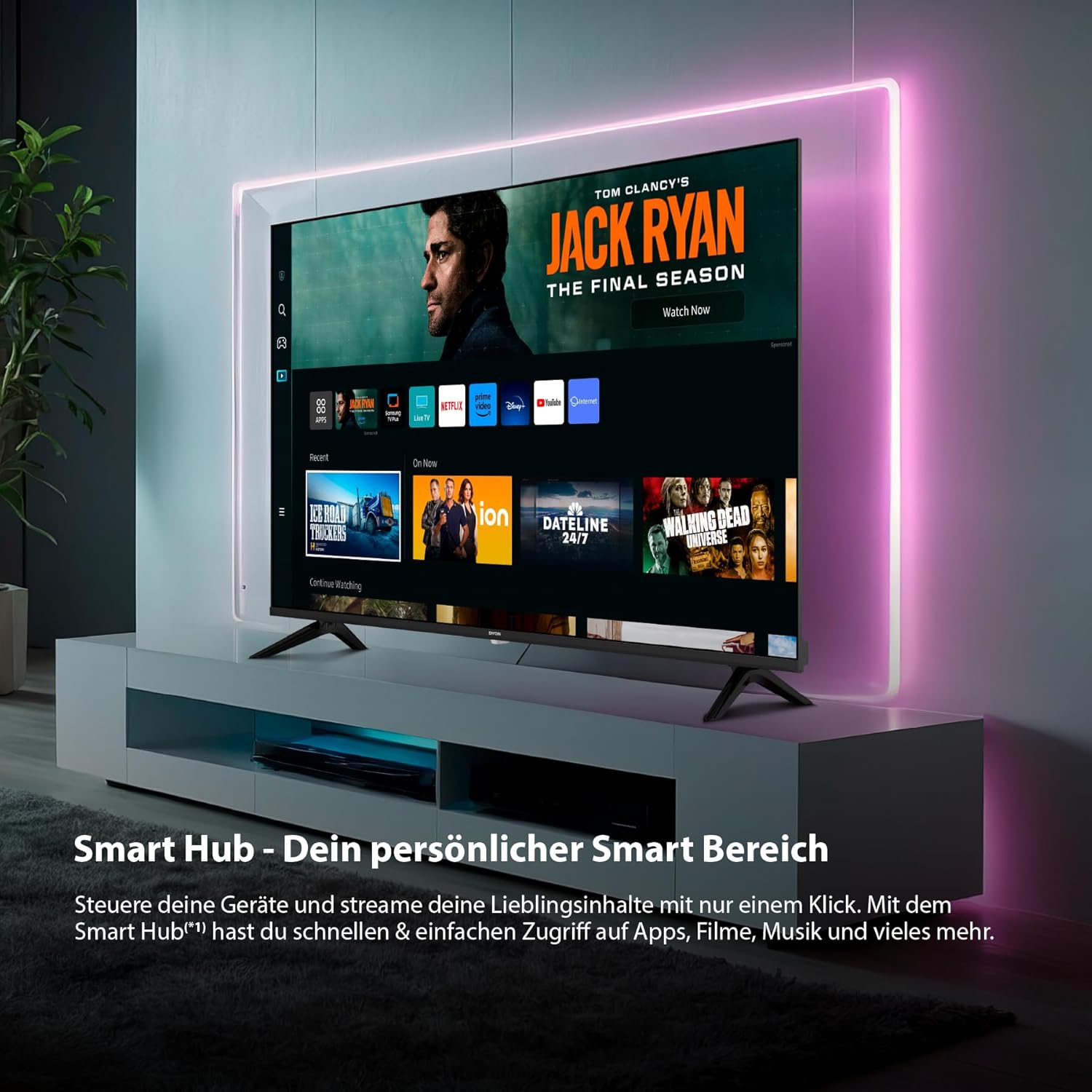 DYON ULTIMAX 43F-TI – 43 Zoll (108 cm) Full-HD Smart TV mit Tizen OS, Triple Tuner (DVB-C/-S2/-T2), Smart & Gaming Hub, Prime Video, Netflix, Disney+ [2025]
