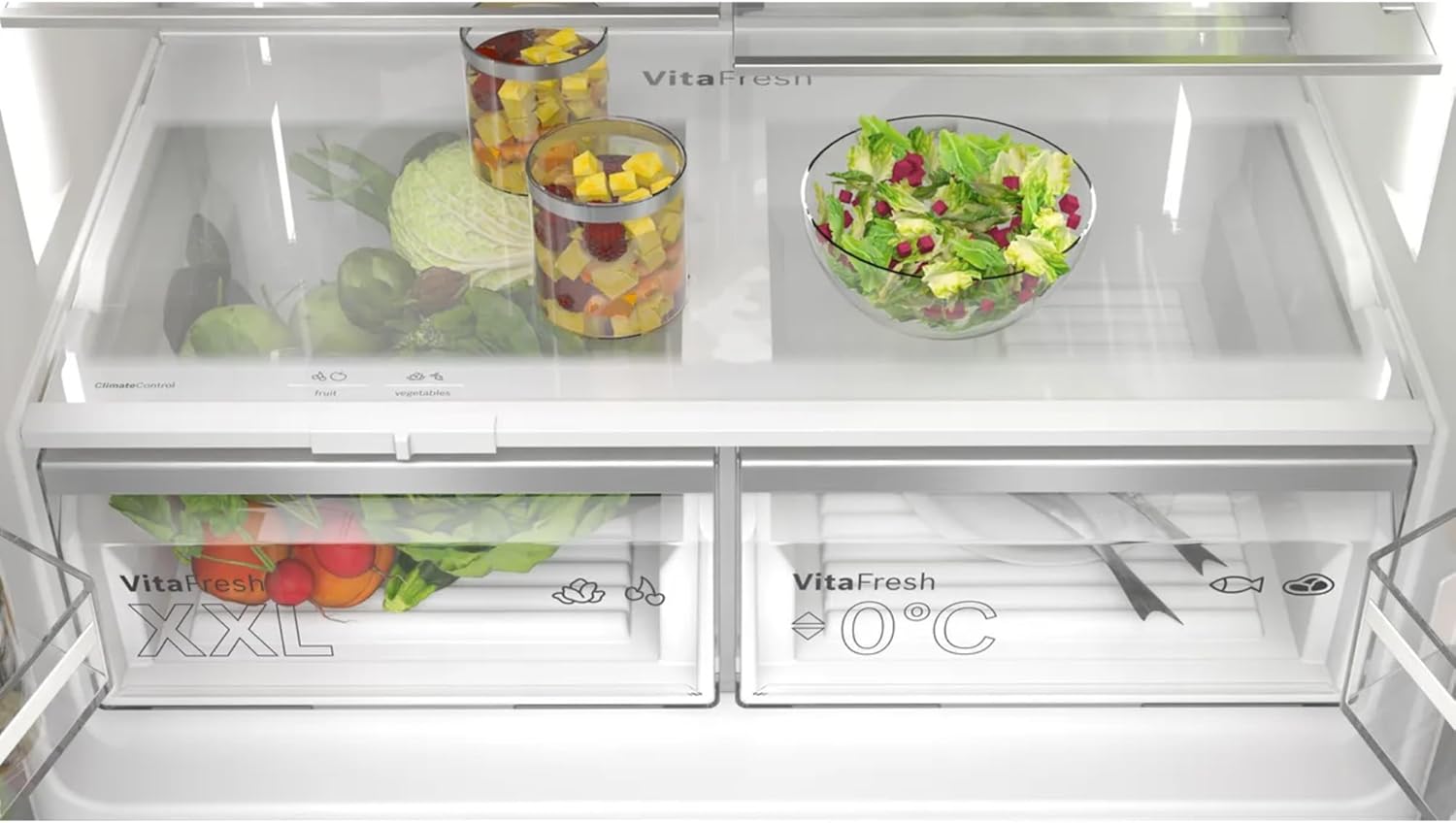 Bosch KFD96APEA, Série 6, Réfrigérateur américain, Pose libre, 183 x 90.5 cm, 574 L, Inox