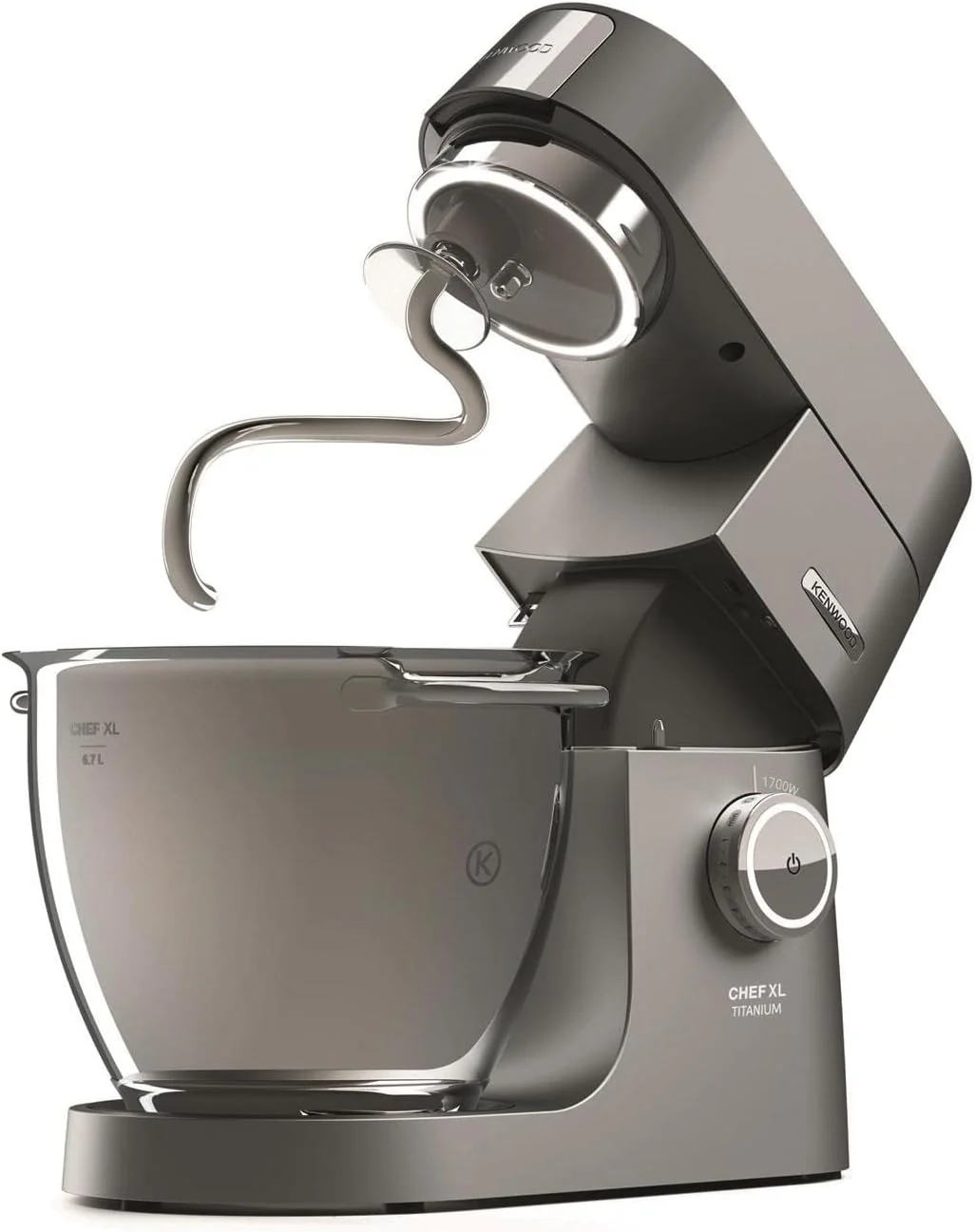 Kenwood Titanium Chef Baker KVL85.424SI Küchenmaschine mit integrierter Waage, inkl. 4-teiligem Patisserie-Set, 7 L und 5L Rührschüssel, stufenloser Geschwindigkeitsregler, 1200 W, Silber
