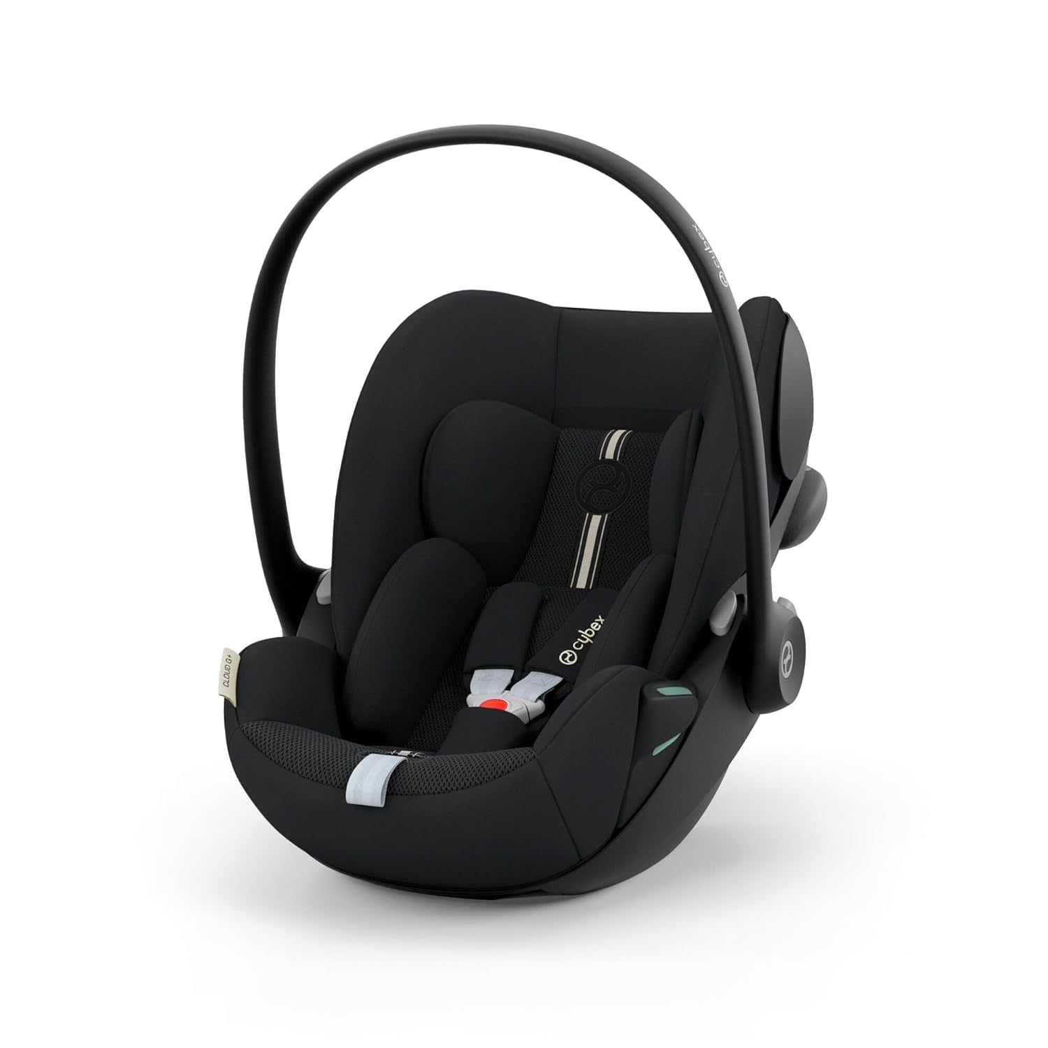 CYBEX Gold Babyschale Cloud G i-Size Comfort, Inkl. Neugeboreneneinlage, Ab Geburt bis ca. 24 Monate, Für Kinder ab 40 cm bis 87 cm, Max. 13 kg, Moon Black