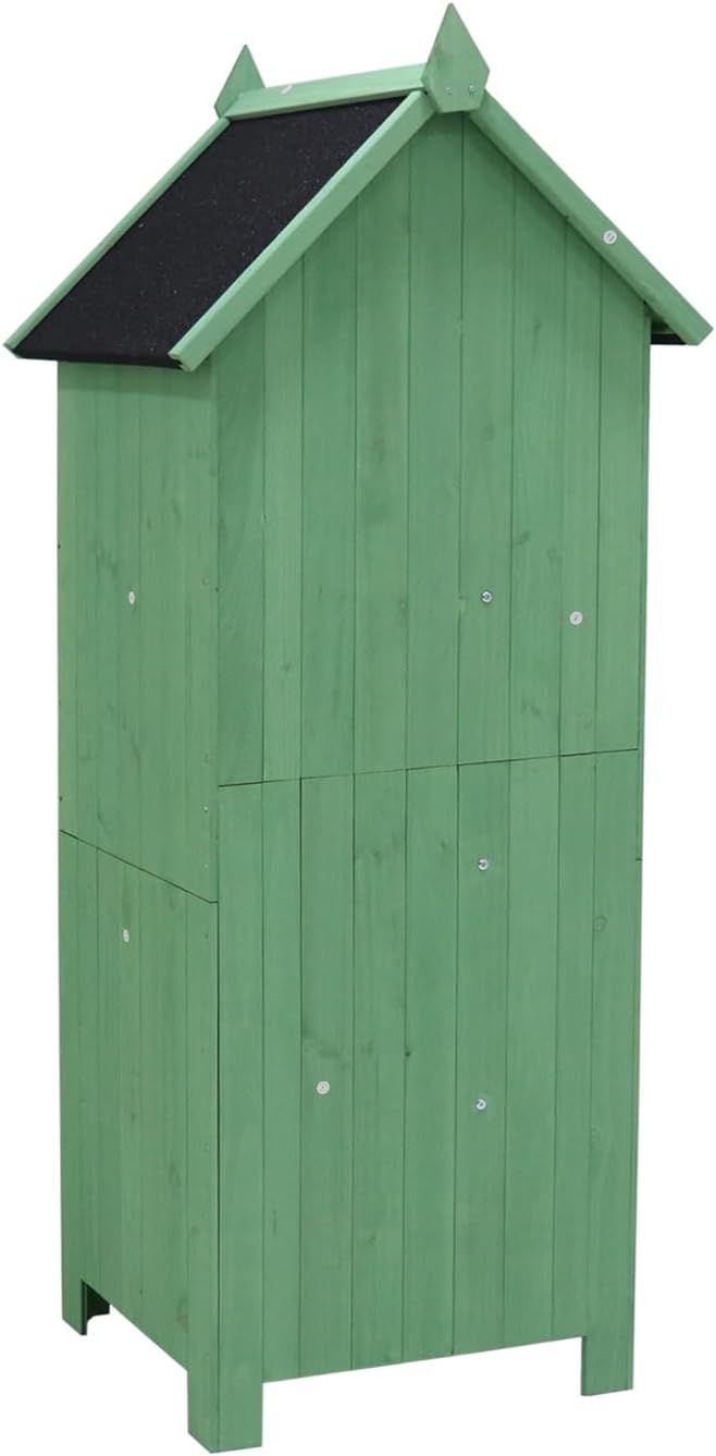 Gartengeräteschrank aus Holz Praktischer Stauraum für Garten und Terrasse Bitumendach Outdoor HTI living