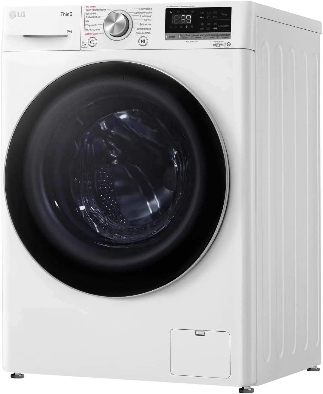 LG F4WV7080, Klasse A, Voorlader Wasmachine 8 kg, 1400 tpm, AI Direct Drive, Wi-Fi, Dieptereiniging met Stoom, Grote Capaciteit, TRIPLE A, Veiligheidsglas Buitendeur, 62 x 60 x 85 cm ? Wit