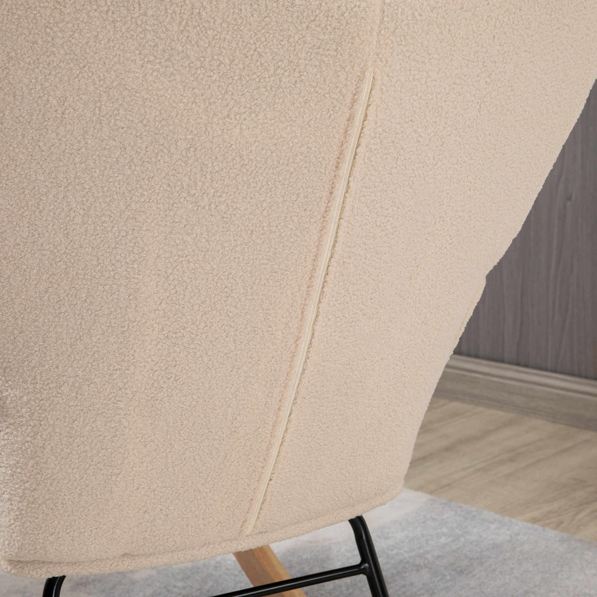 schommelstoel accentstoel tot 120 kg, polyester, beige