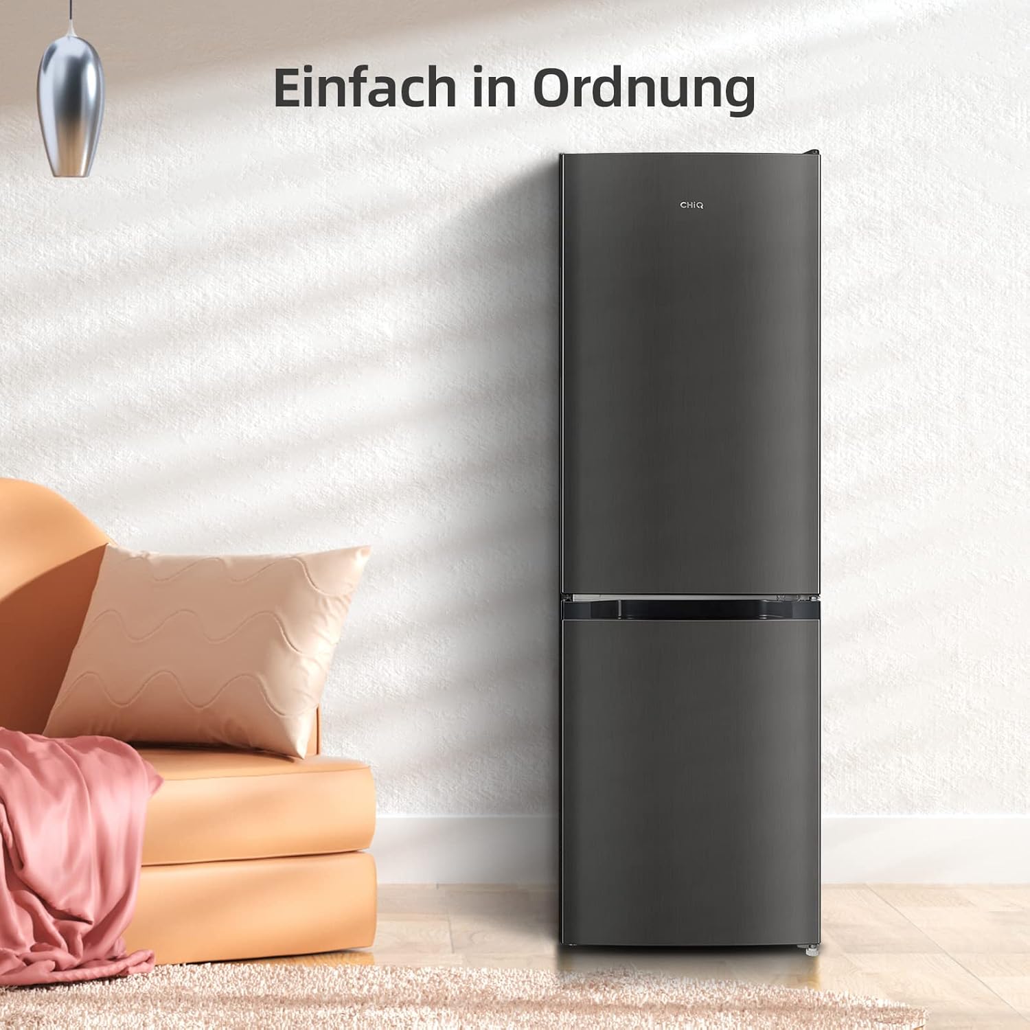 CHIQ CTT107BC Kühlschrank Klein 107 Liter, Höhe 84cm, Tiefe 55cm, Platzbedarf nur 0,3 ㎡, Mikro-Gefrierfach, Vario Box, 7 Temperaturregelstufen, geräuscharm, 87 kWh/Jahr, Schwarz