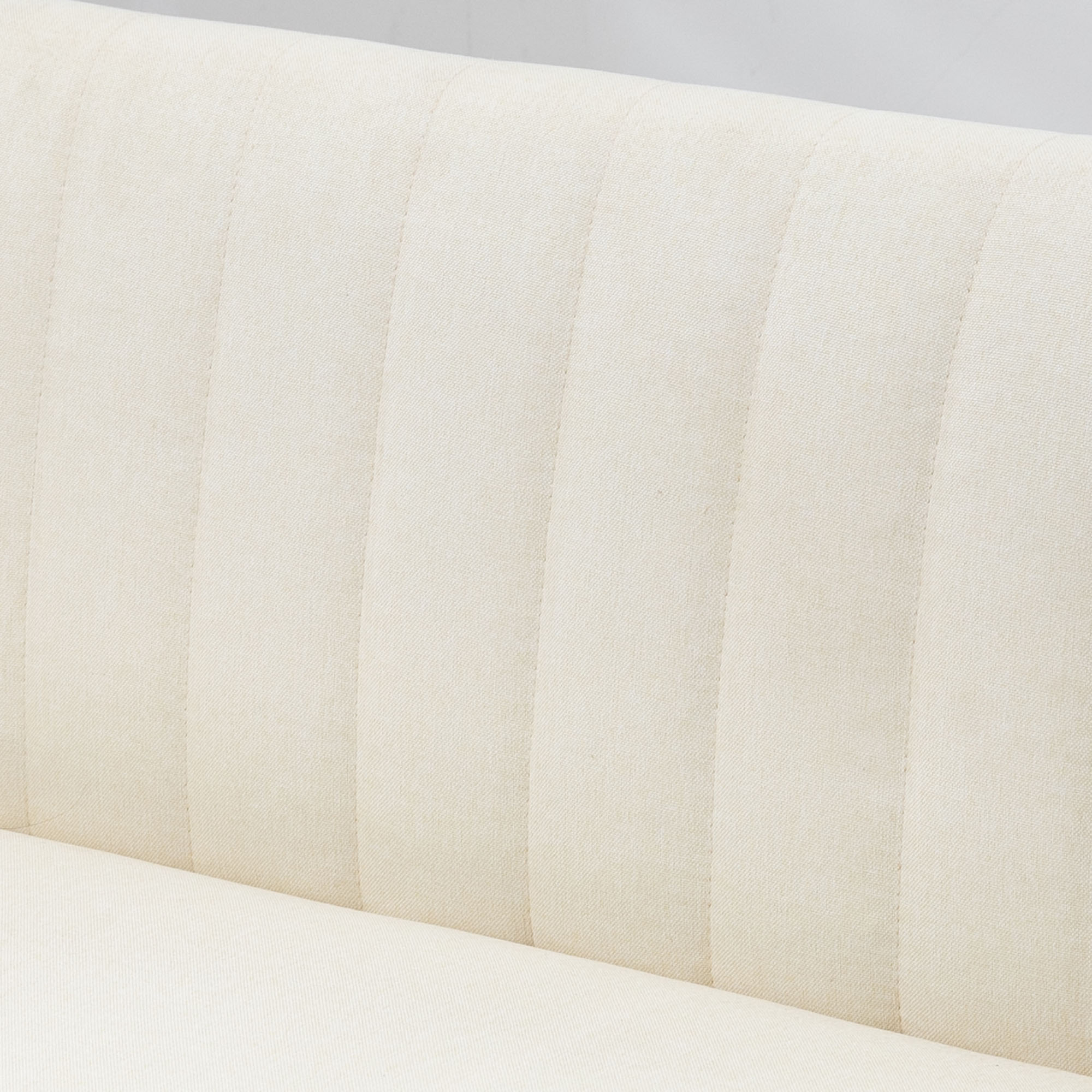 Sofa Retrodesign 2-zitsbank, houten poten, 117 cm x 56,5 cm x 77 cm, Wit
