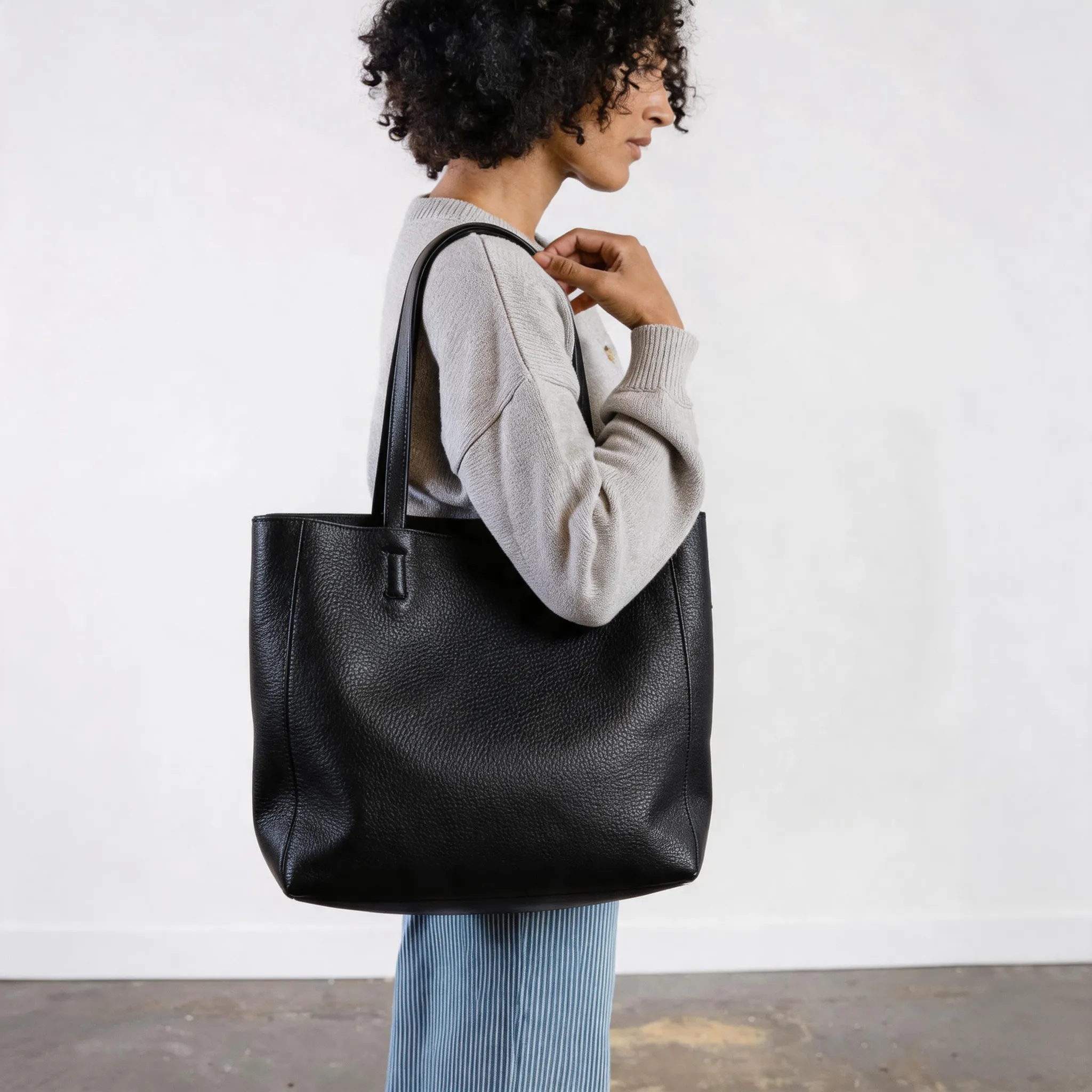 Simple Handmade Full Grain Leather Tote Bag