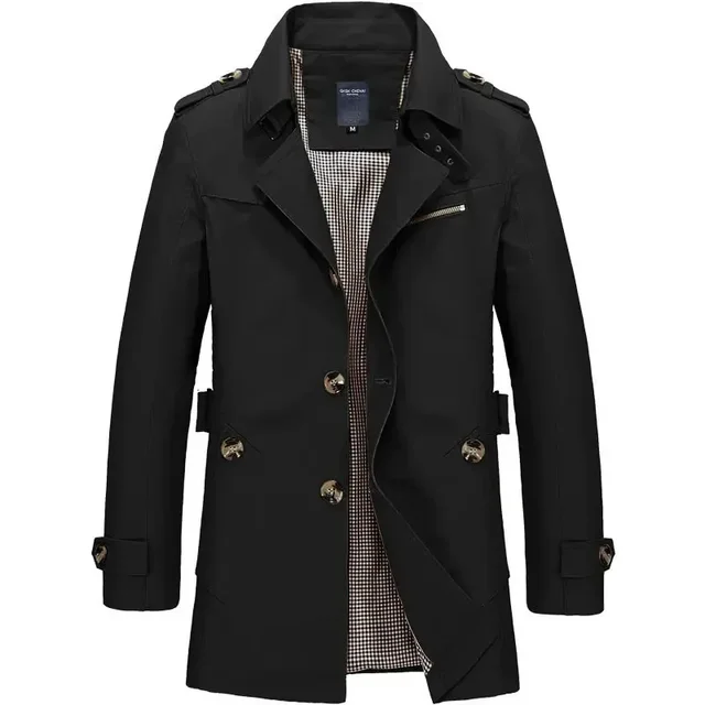 Herren Trenchcoat Klassisch | Leichter Sommermantel atmungsaktiv & wetterfest | Elegante ��bergangsjacke f��r Business & Freizeit