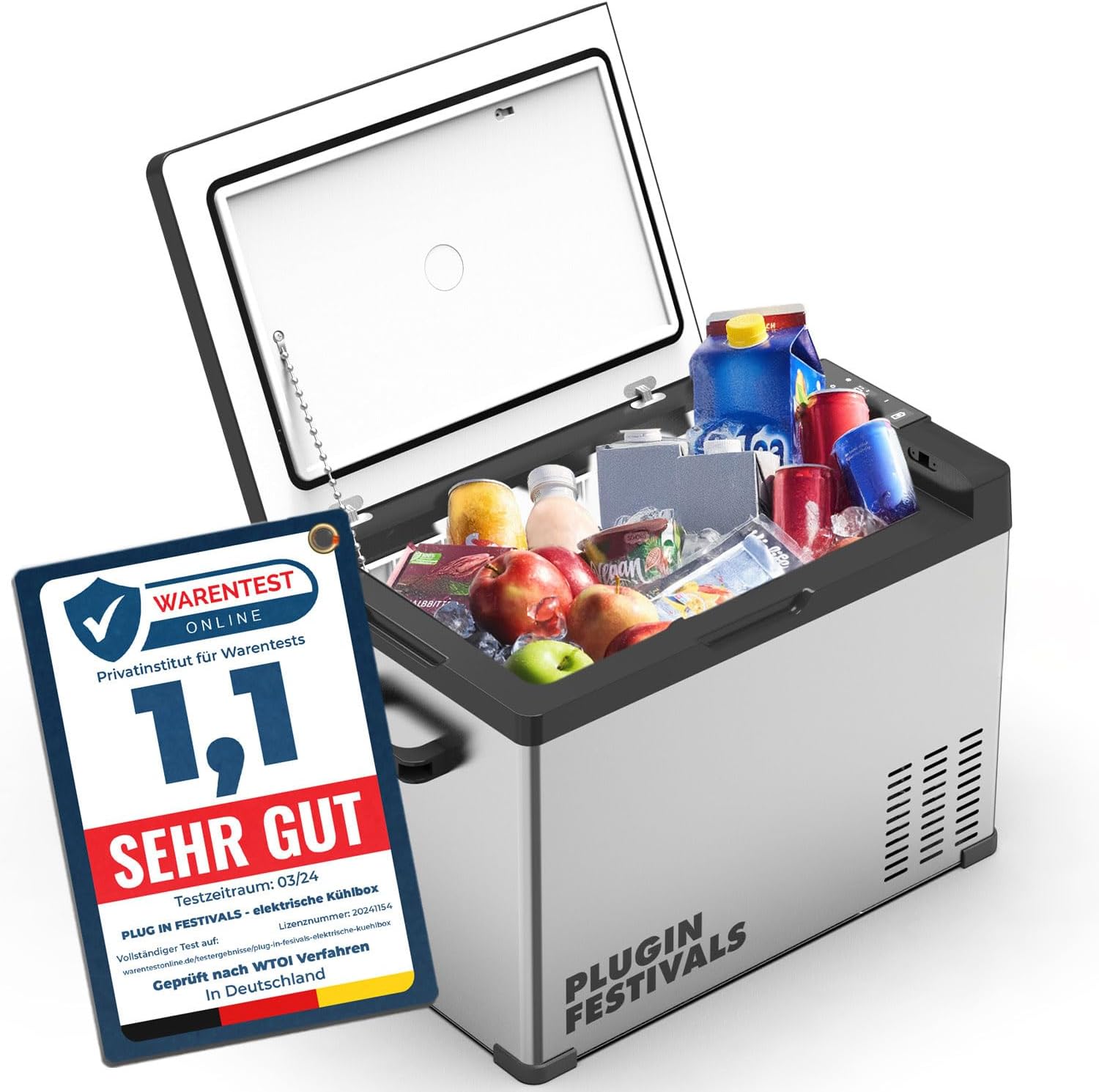 elektrische Kühlbox - Kompressor Gefrierbox bis -20 Grad - Kühlbox Auto - Camping Kühlschrank - Powerstation zum Kühlen - 12V 230V - 40 Liter